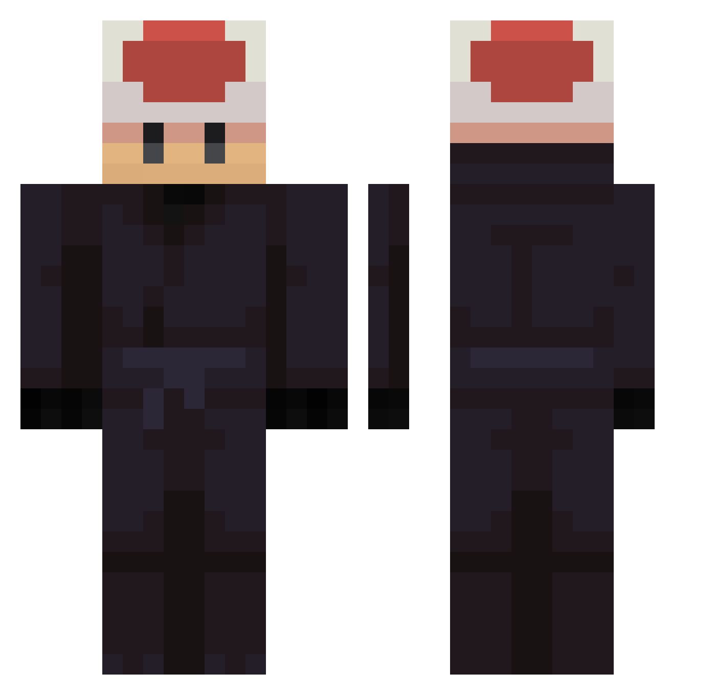 Mipet Minecraft skin, front and back view