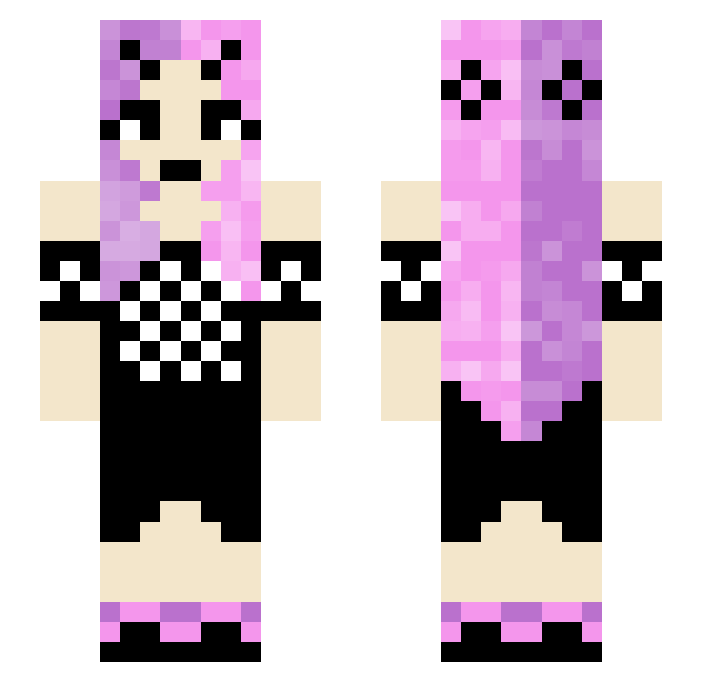 Lottieex95 Minecraft skin, front and back view