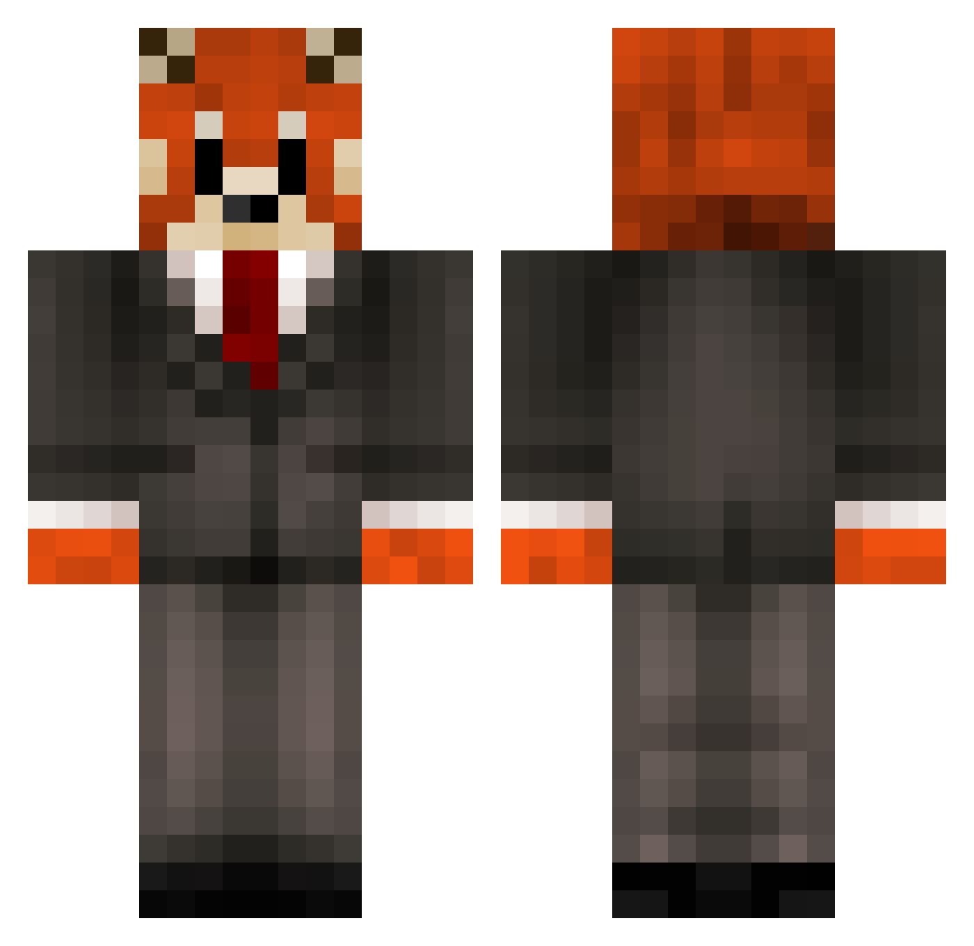 Twiddlers Minecraft skin, front and back view
