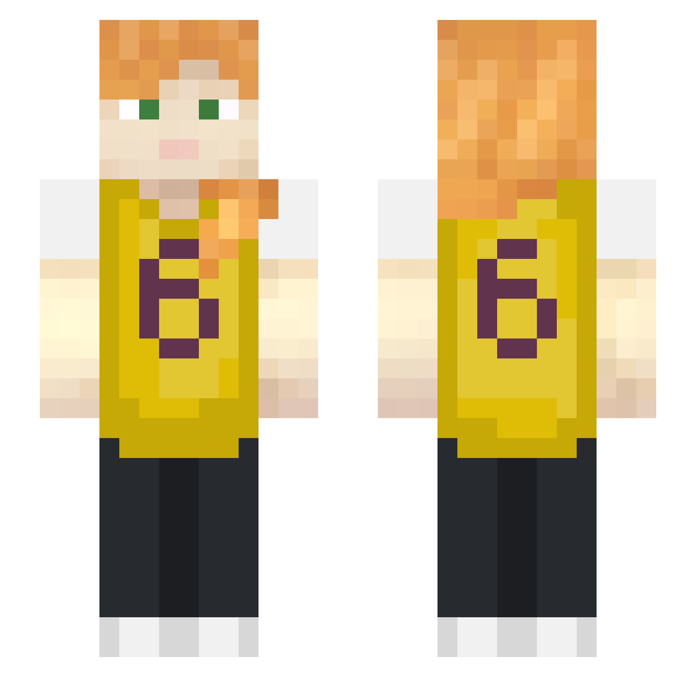 u755 Minecraft skin, front and back view