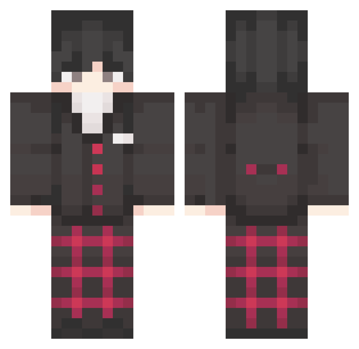 KromeB Minecraft skin, front and back view
