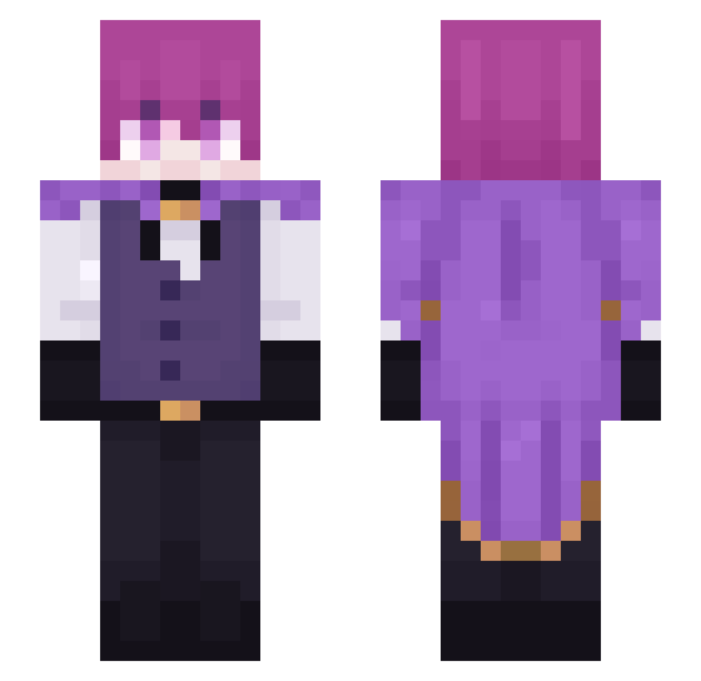 iPasita Minecraft skin, front and back view