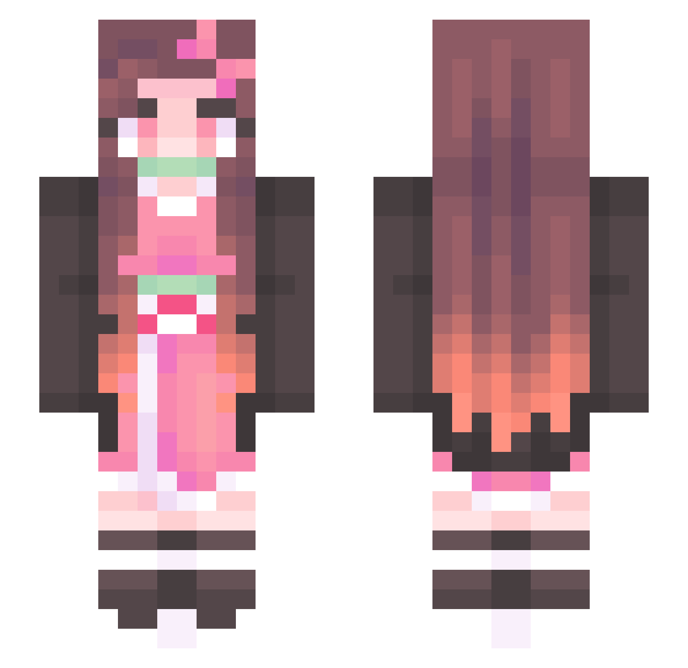 DiscordLoliLover Minecraft skin, front and back view