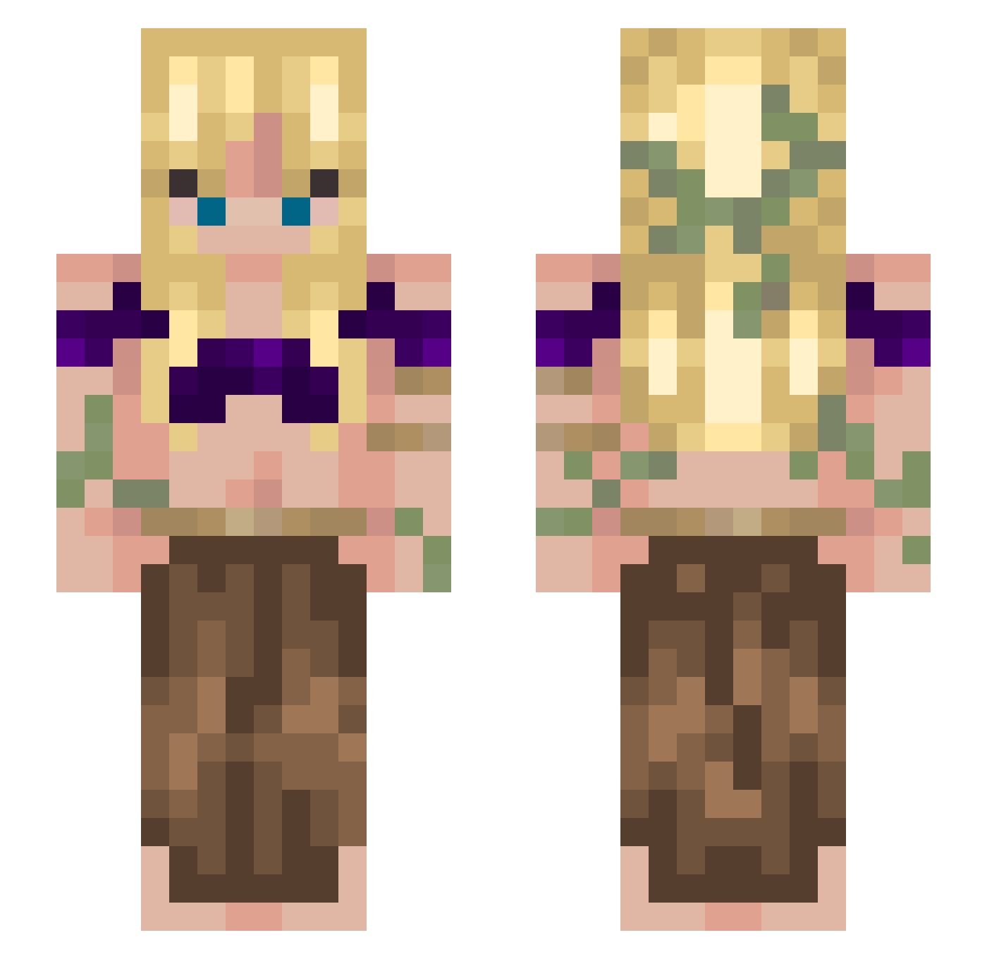 Vexianna Minecraft skin, front and back view