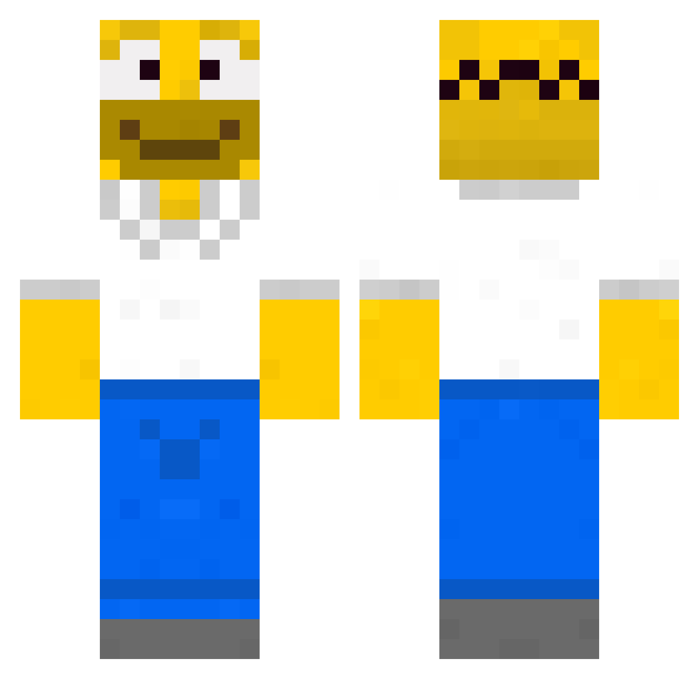 TlustyFotr Minecraft skin, front and back view