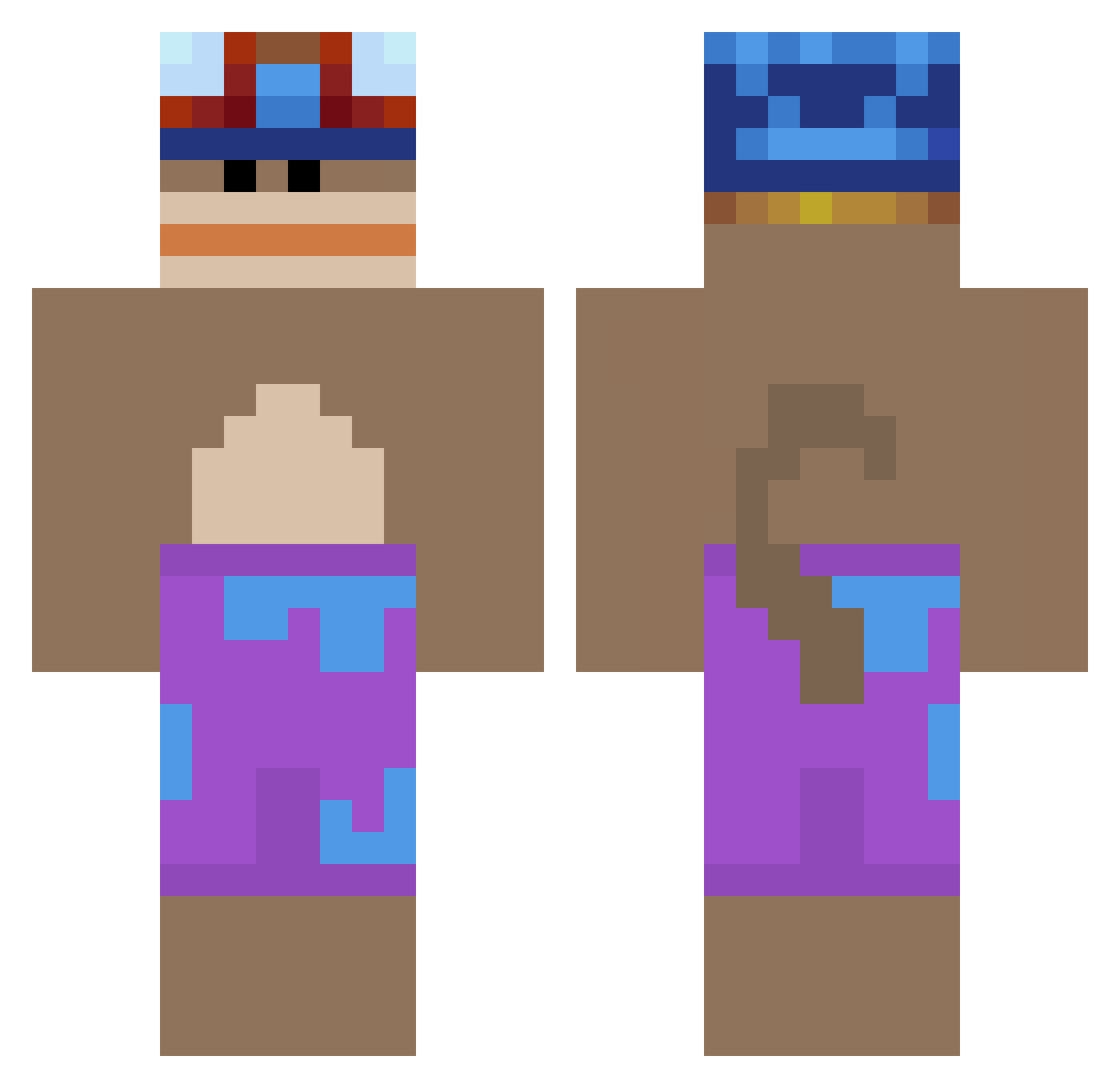 IV_Boost Minecraft skin, front and back view