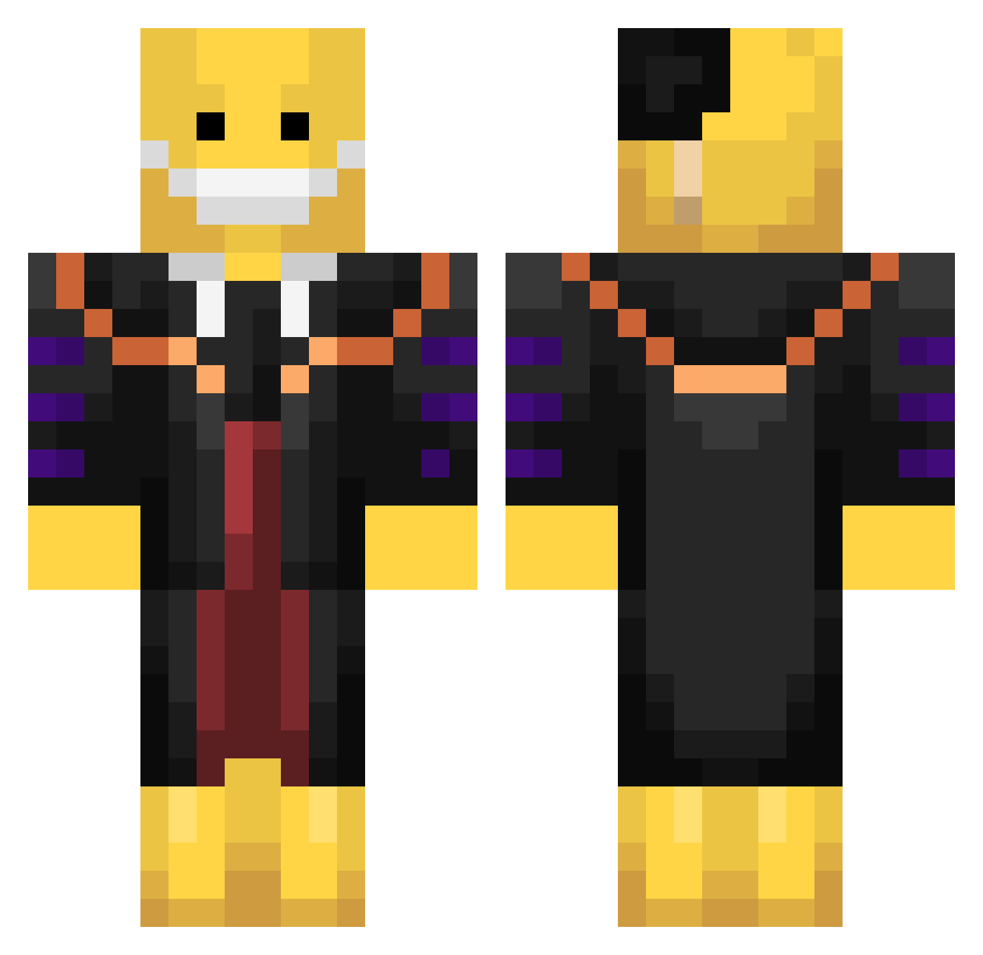 mogafo Minecraft skin, front and back view