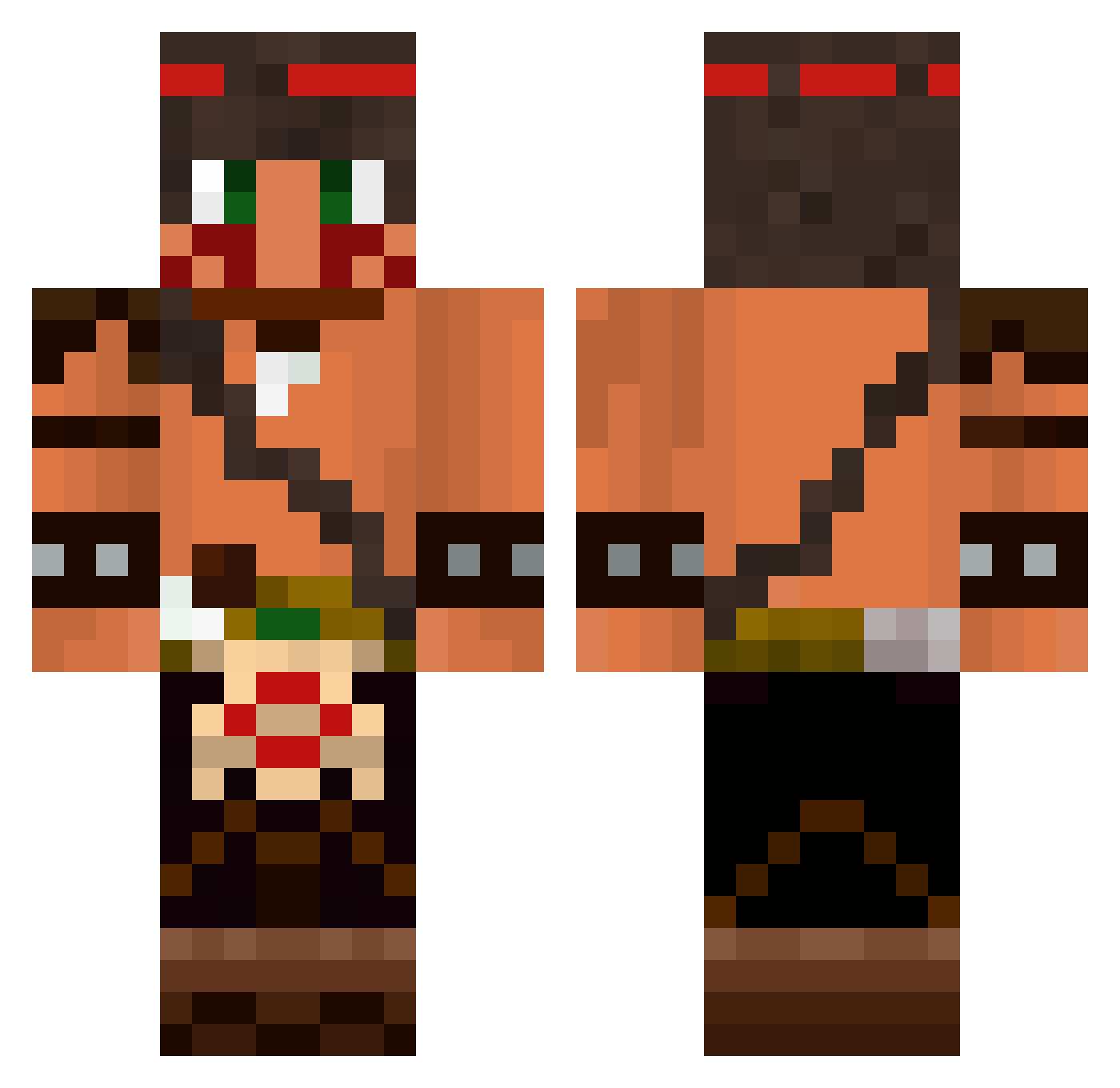 TicTouc Minecraft skin, front and back view