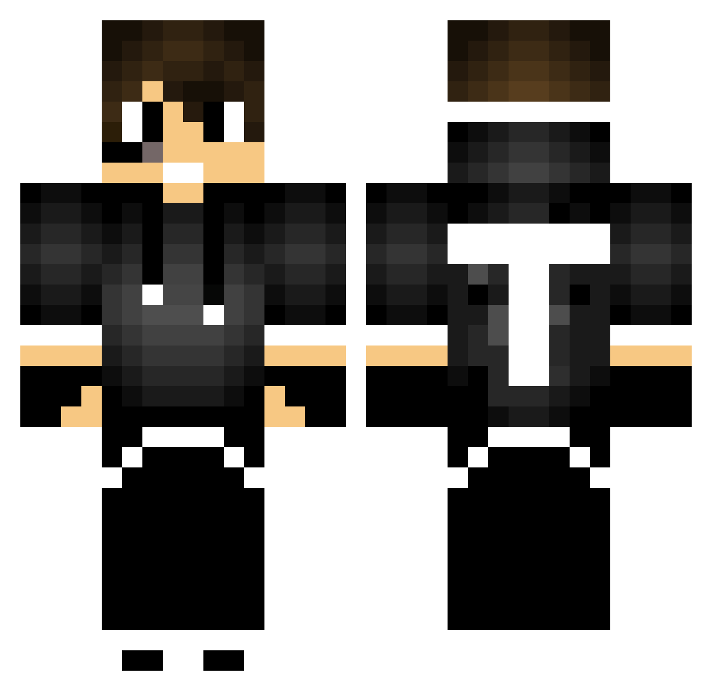 REX076 Minecraft skin, front and back view