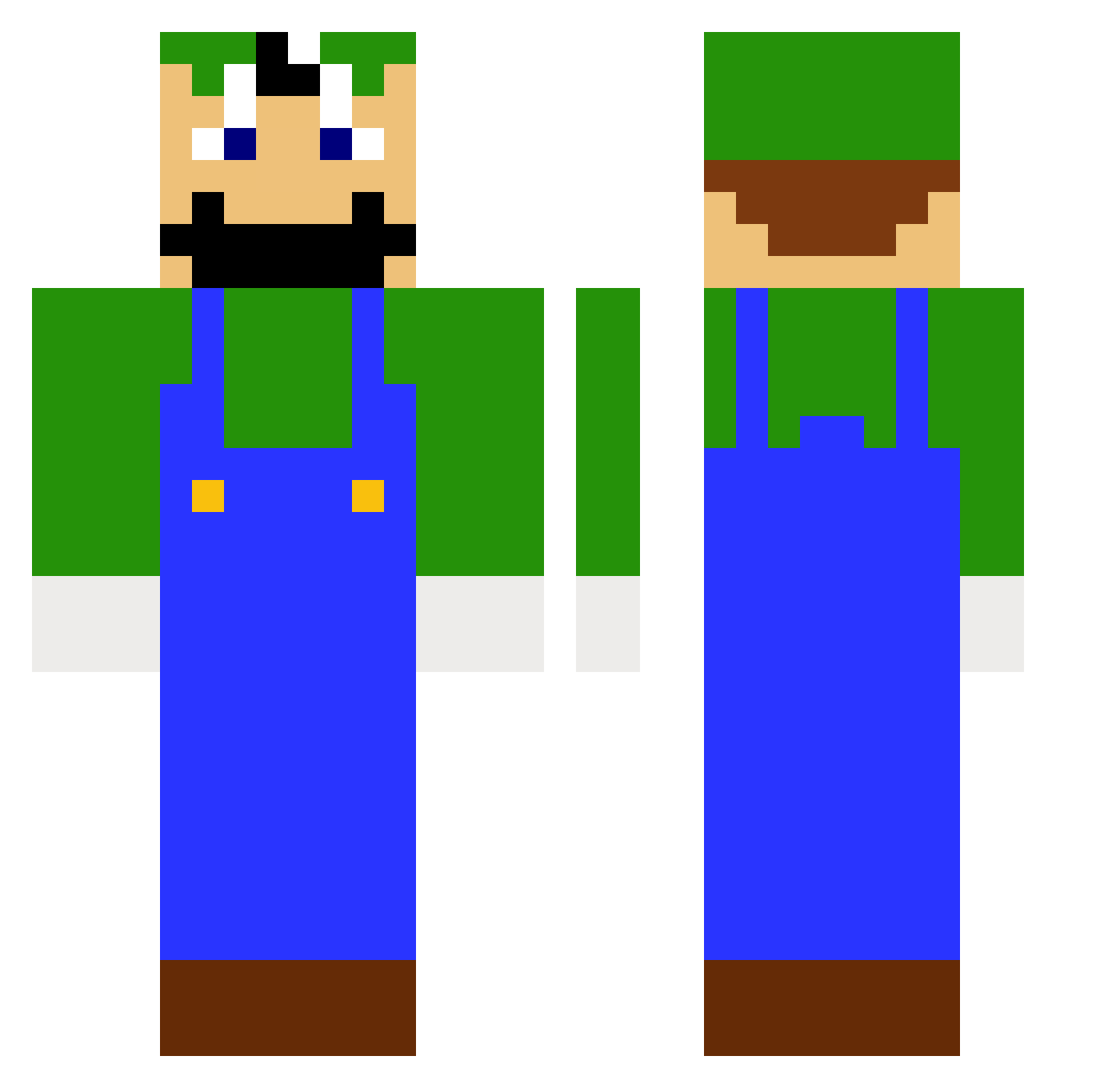 Reethra Minecraft skin, front and back view