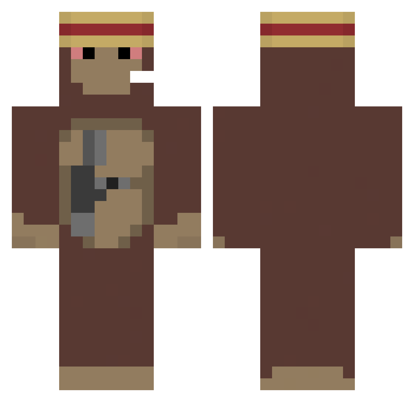 zachlit Minecraft skin, front and back view