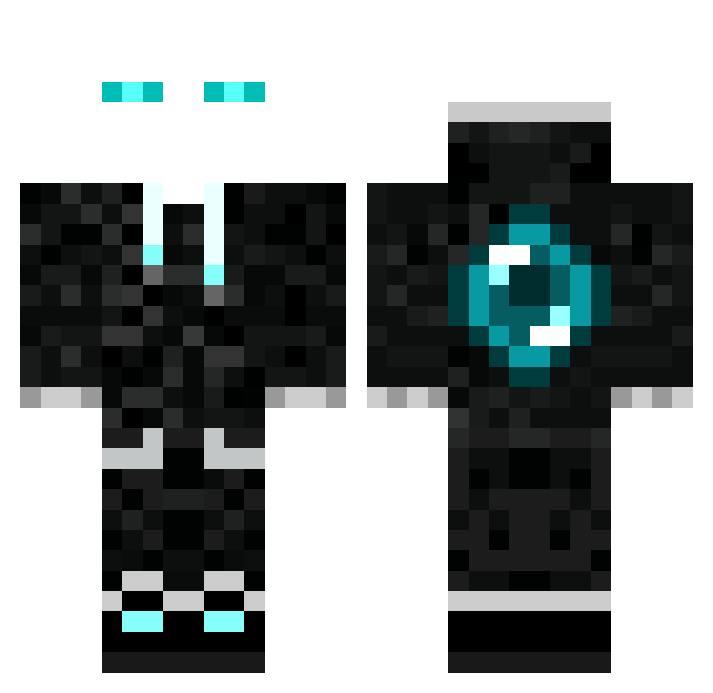 NITRO999 Minecraft skin, front and back view
