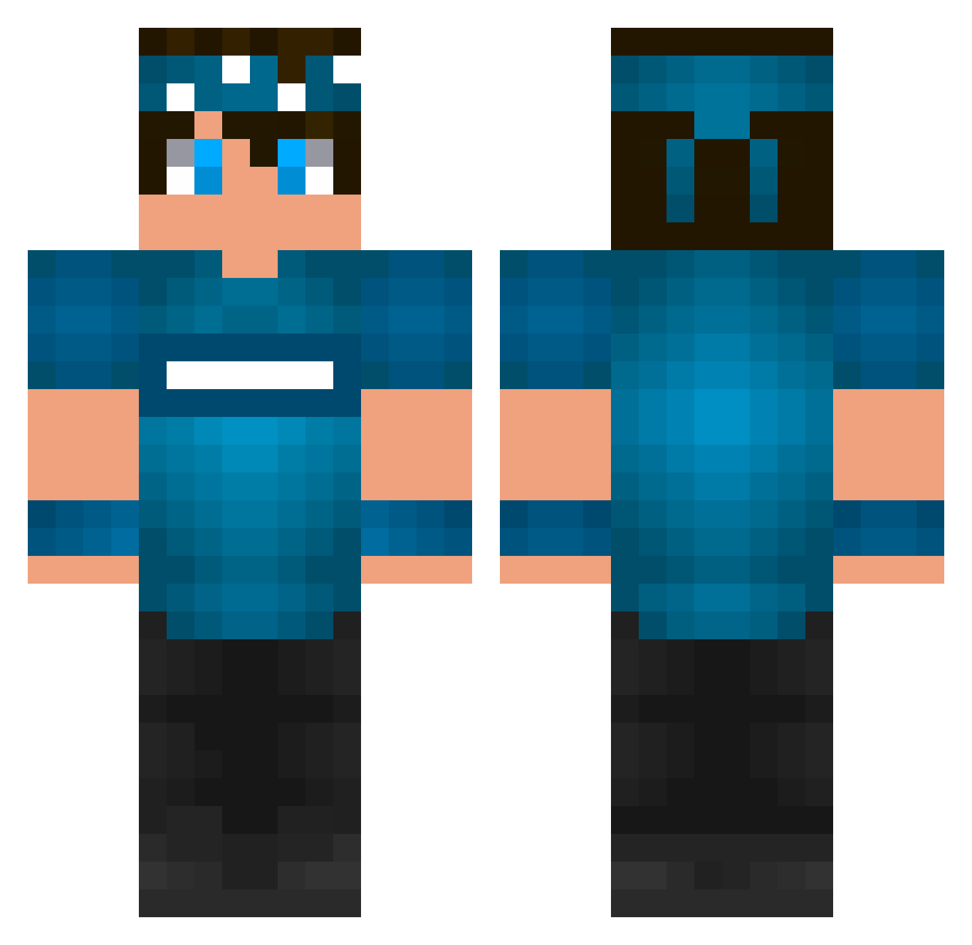 Kazuiye Minecraft skin, front and back view