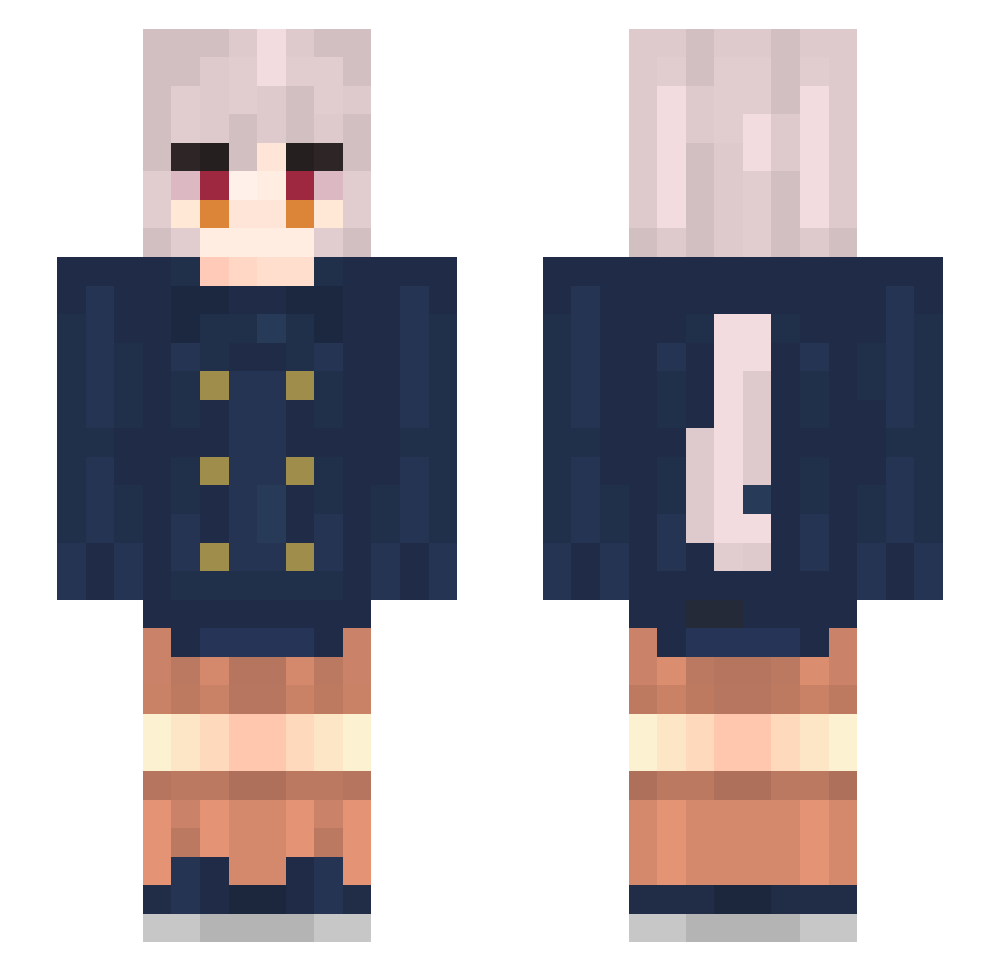 Syrphidae Minecraft skin, front and back view