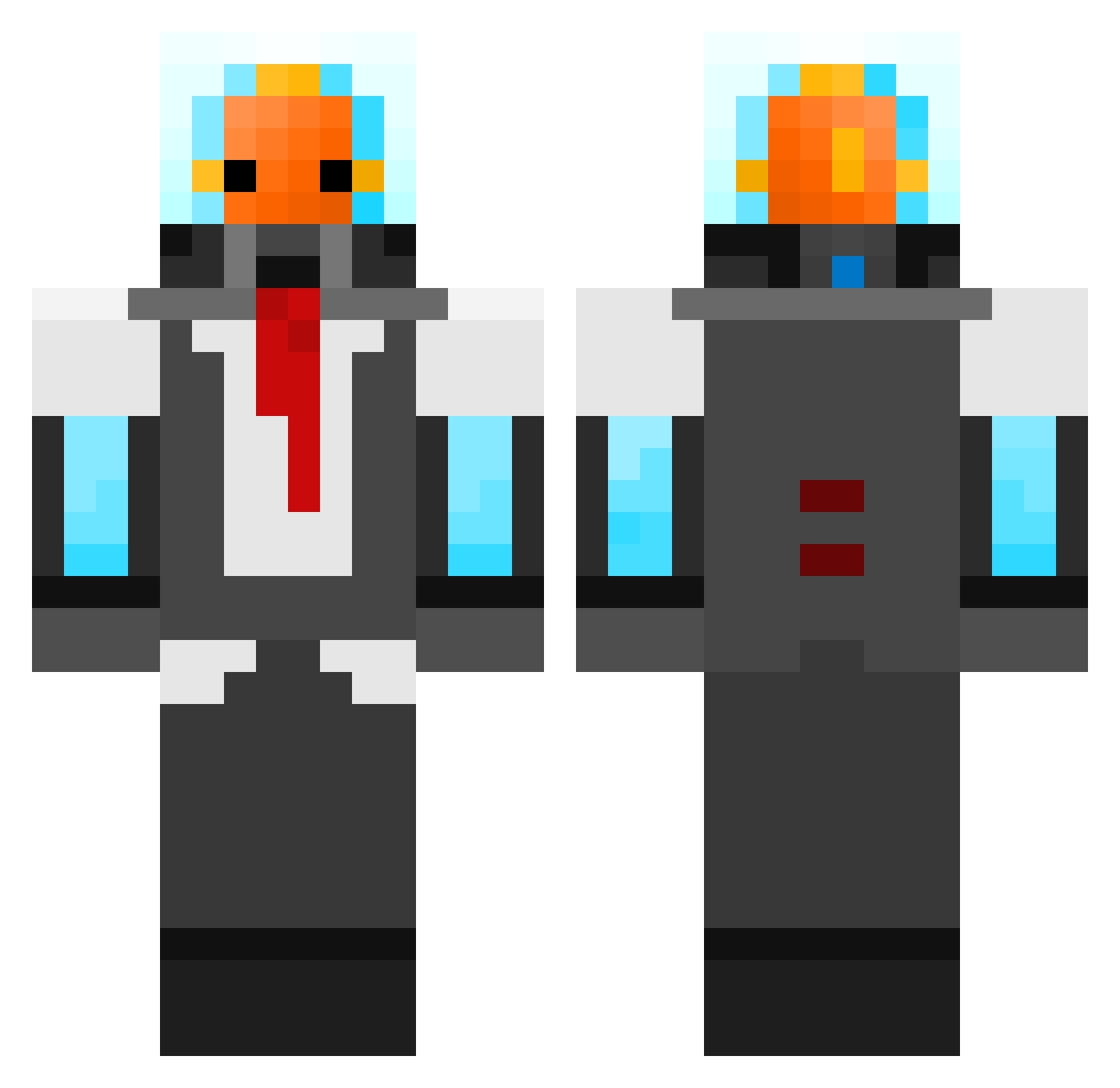 BLU_Tilapia Minecraft skin, front and back view