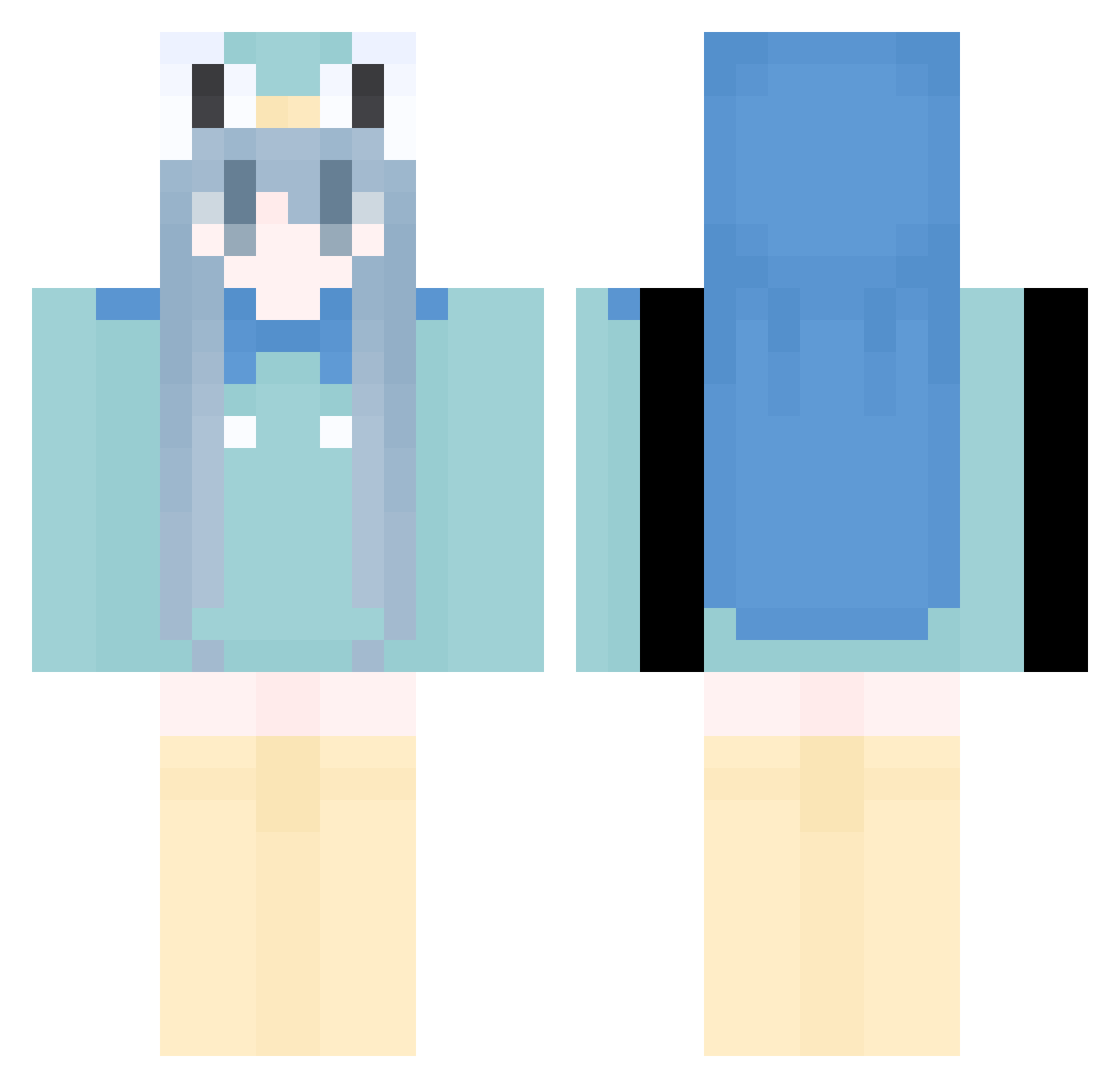 yO4aaa Minecraft skin, front and back view