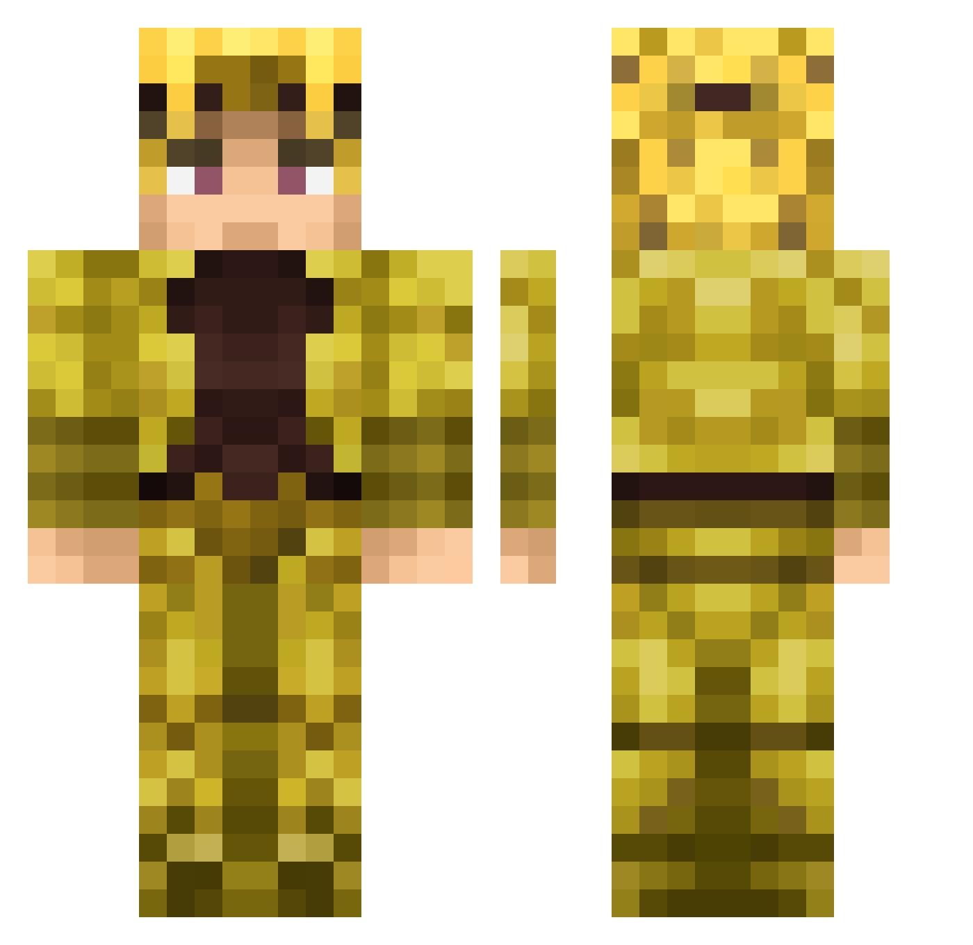 tost231 Minecraft skin, front and back view