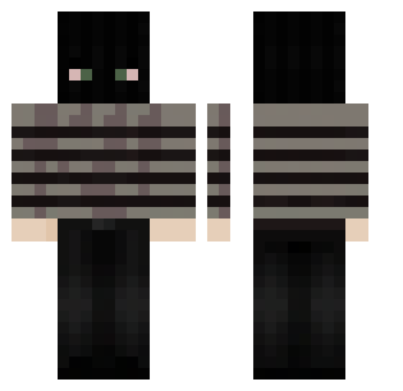 LupinKvachi Minecraft skin, front and back view
