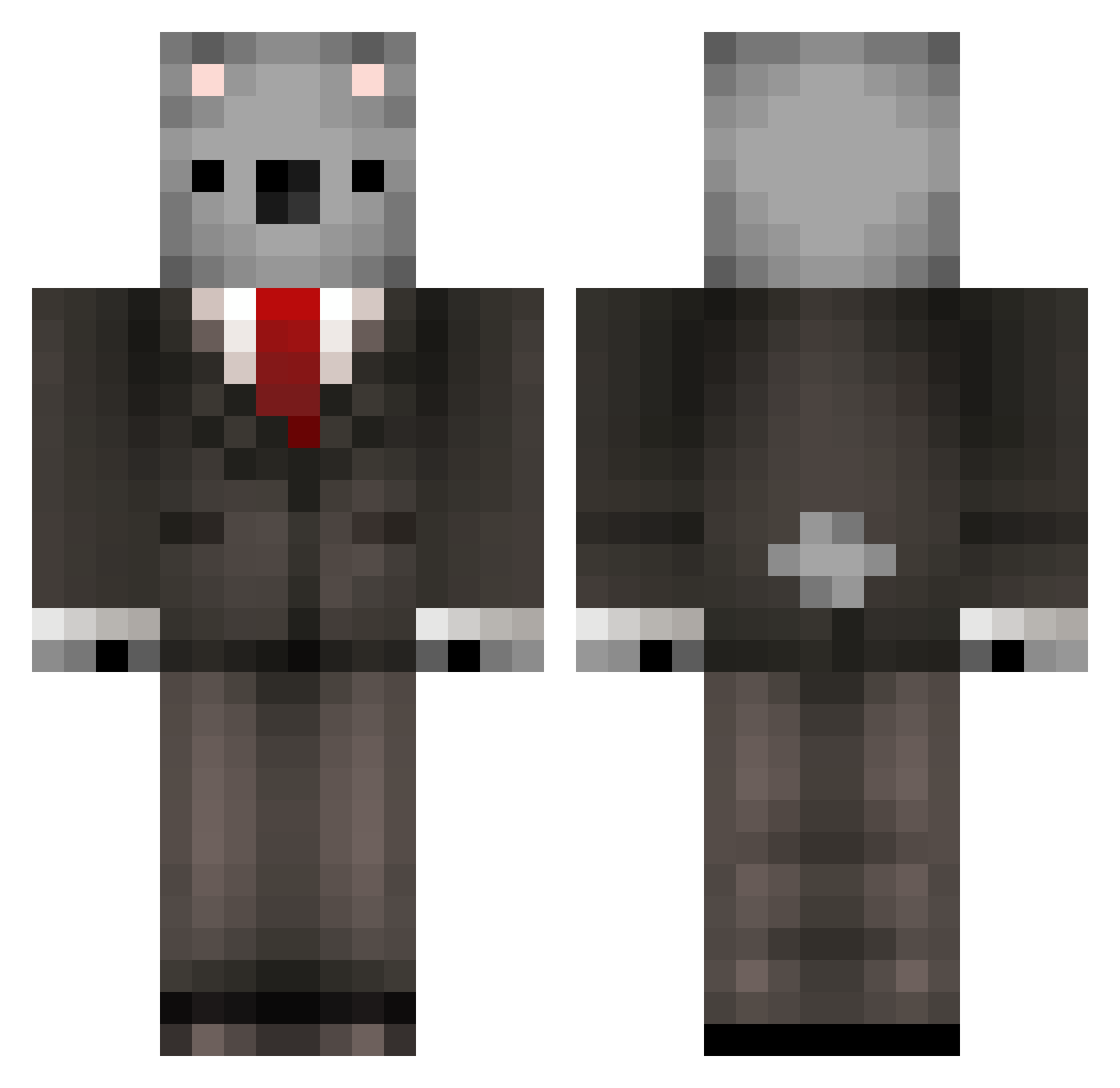 Usuals Minecraft skin, front and back view
