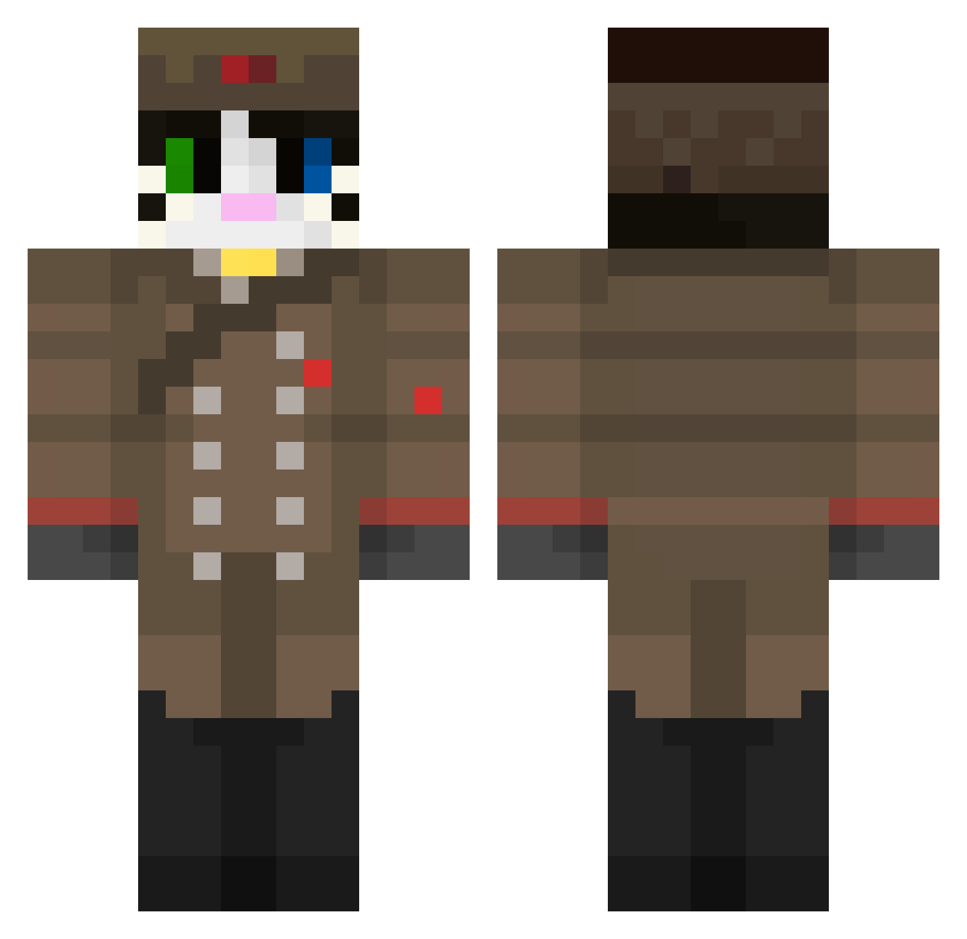 kawamura_1910 Minecraft skin, front and back view