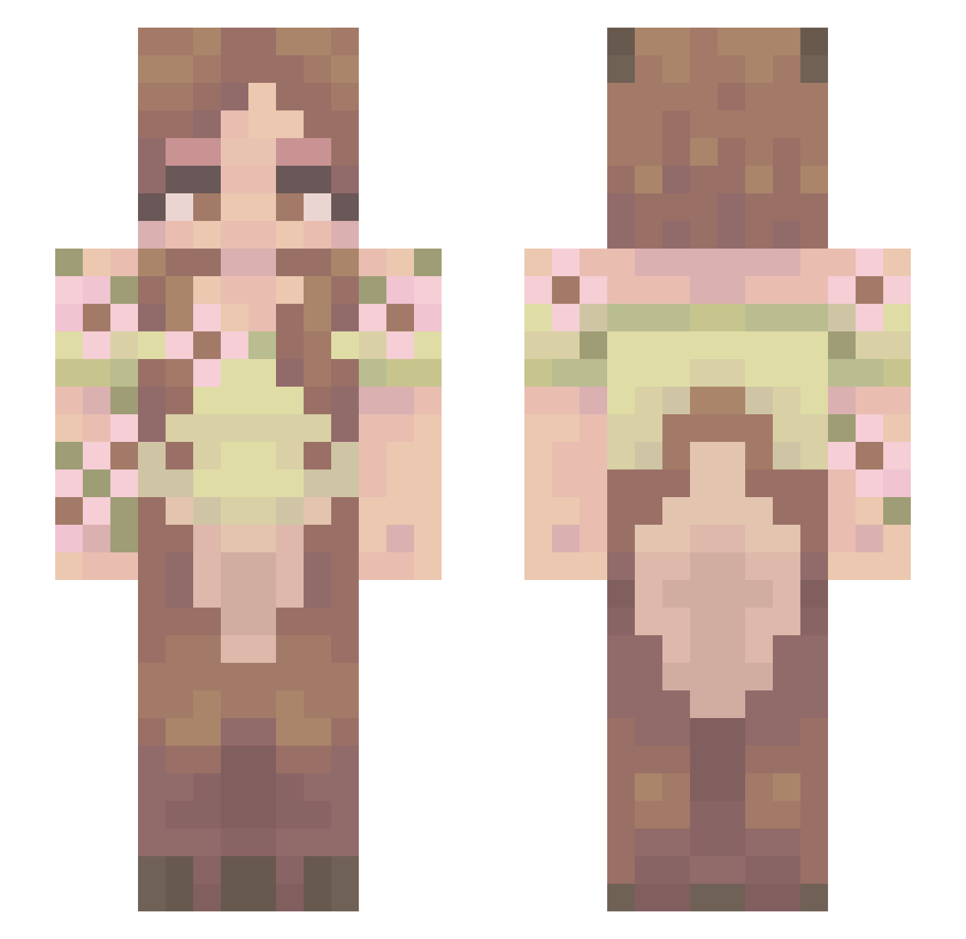 MythicalCandy Minecraft skin, front and back view