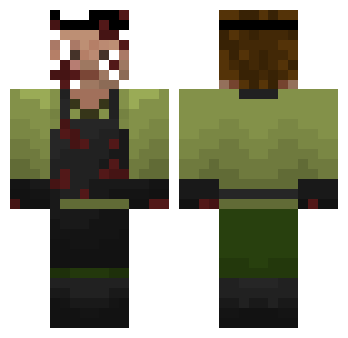 Se_q2nce Minecraft skin, front and back view