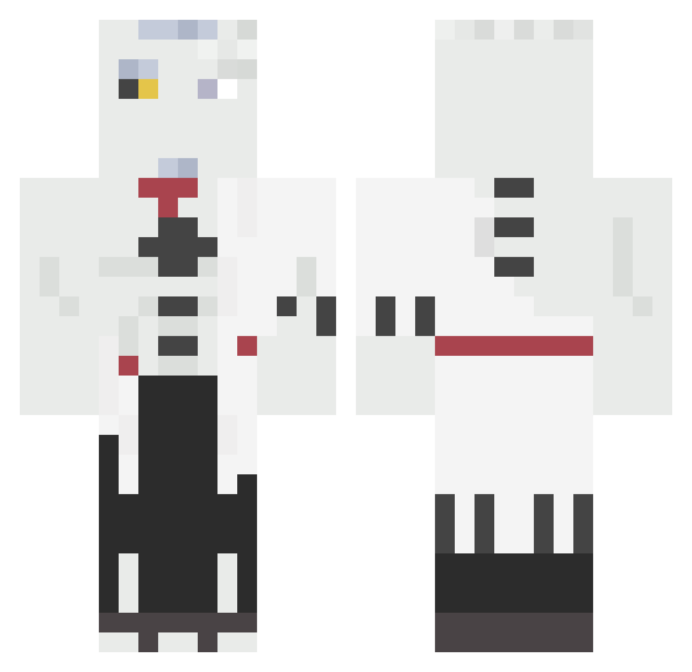 Nephiro Minecraft skin, front and back view