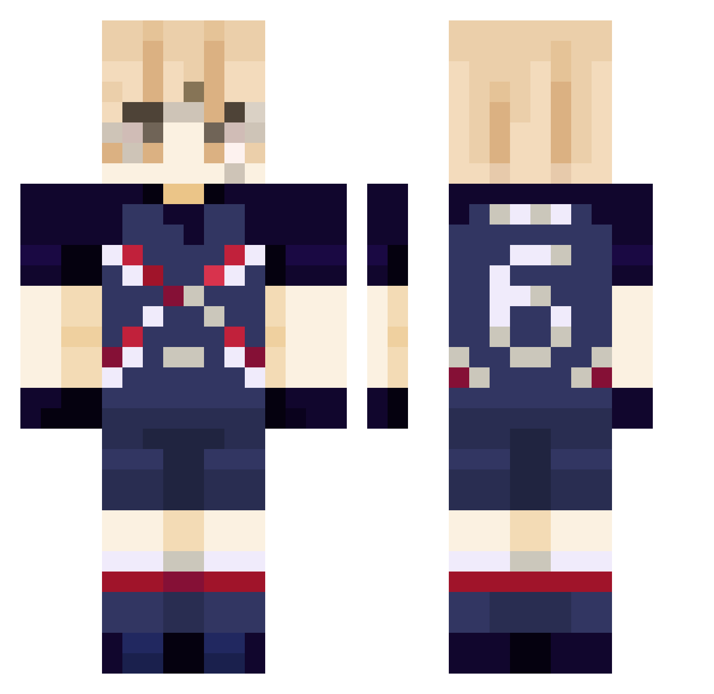 Eliel_SR Minecraft skin, front and back view