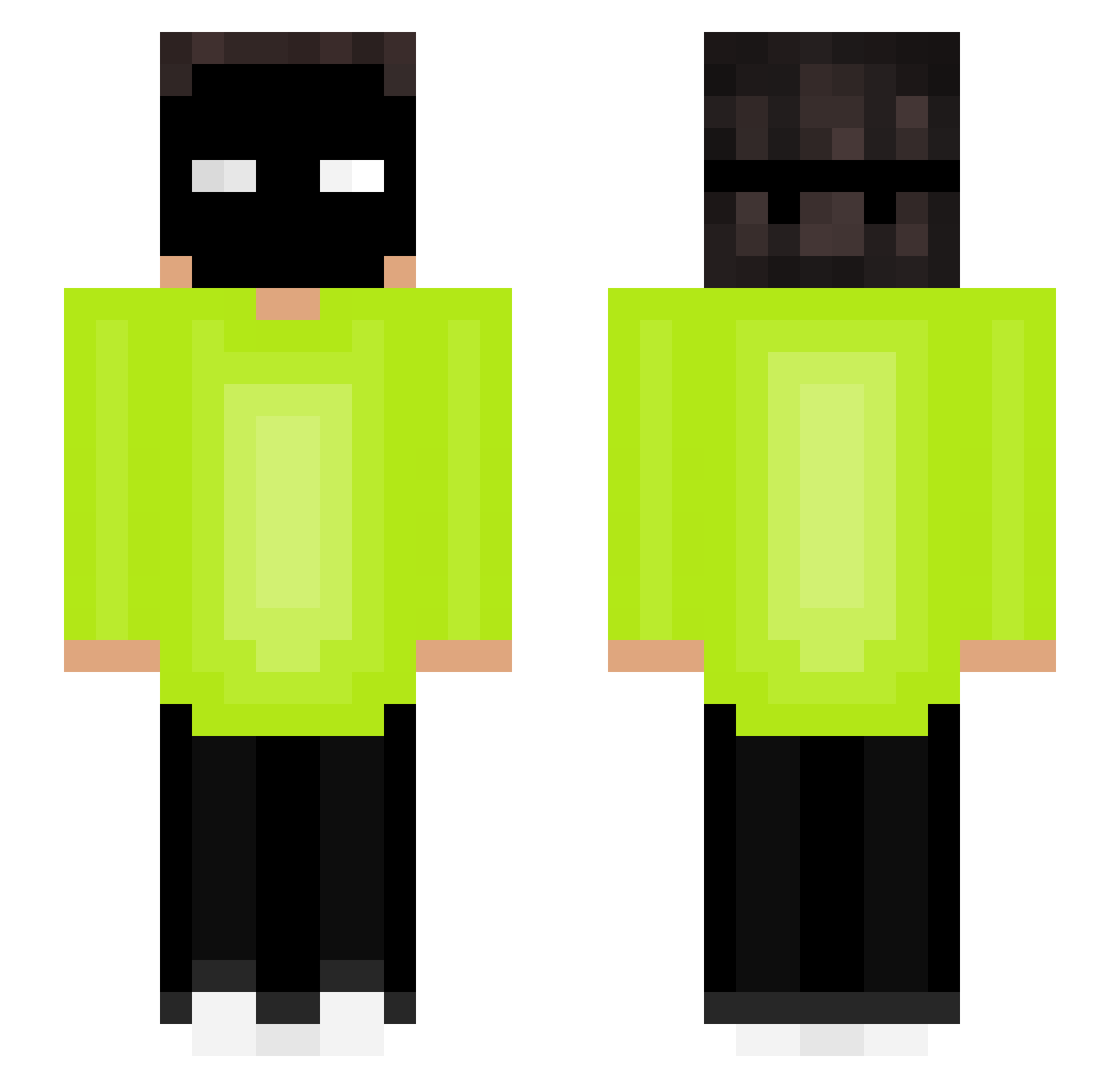leqitKnorpel Minecraft skin, front and back view