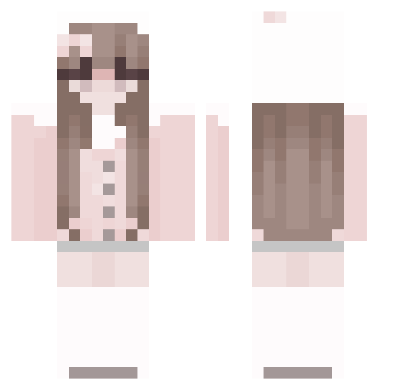 WINTERizCming Minecraft skin, front and back view