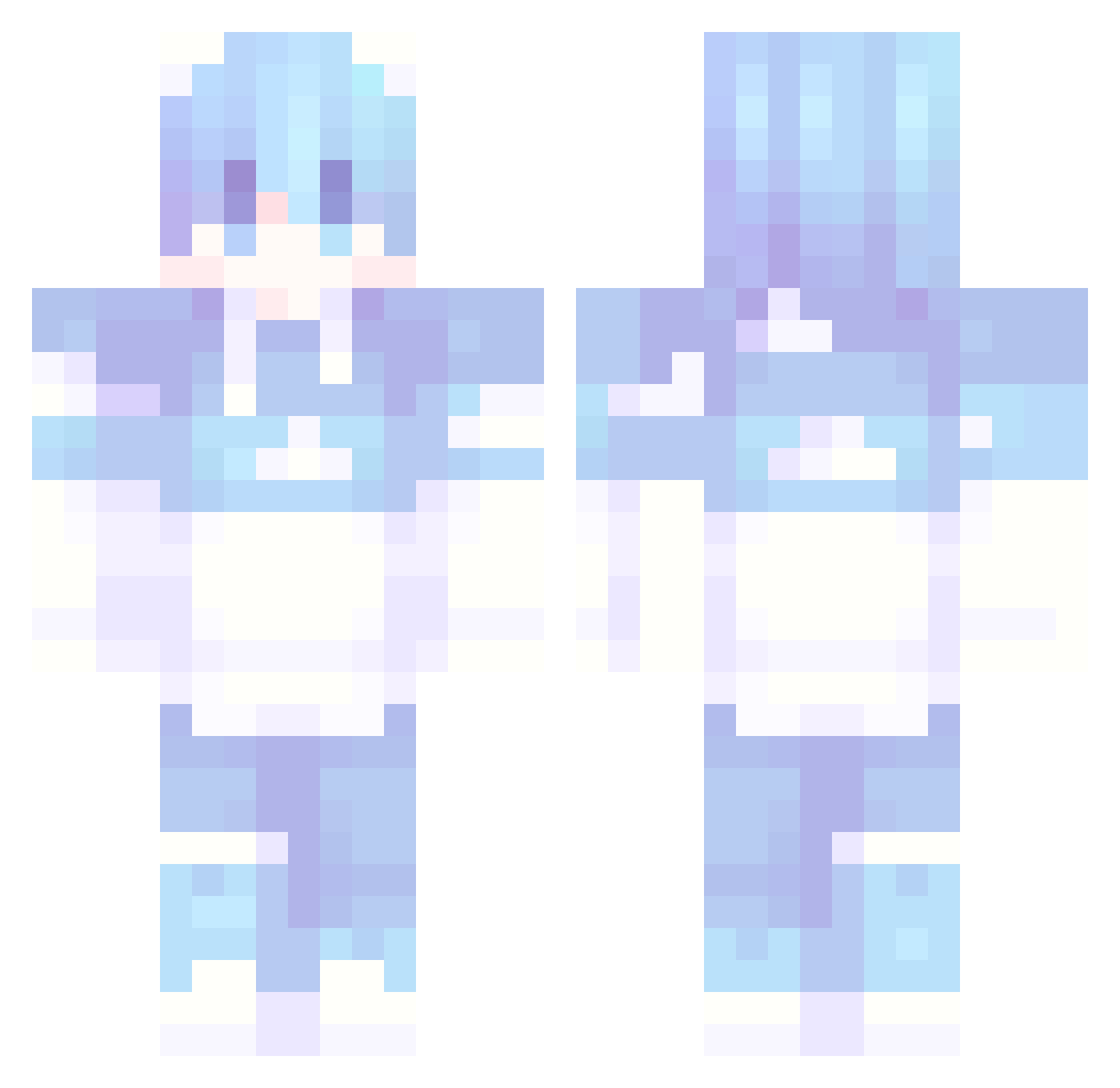 haru0829 Minecraft skin, front and back view