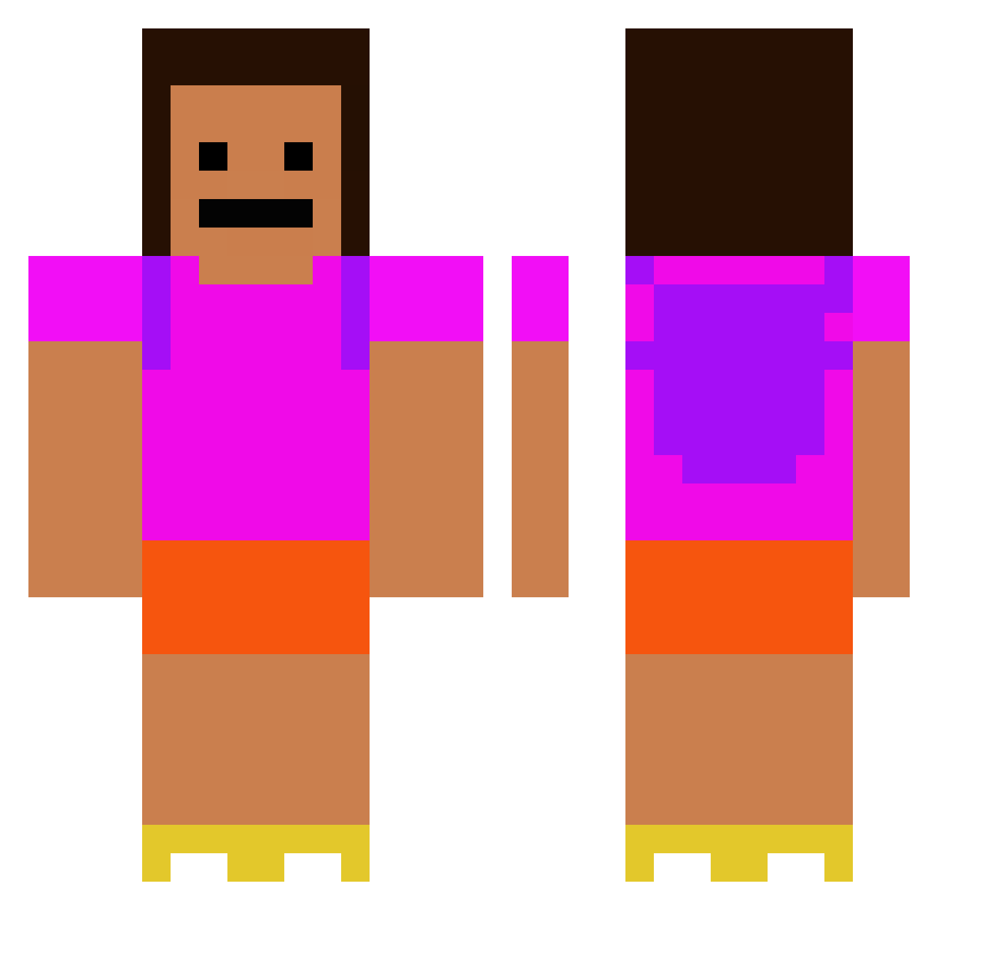 aussiebushcam16 Minecraft skin, front and back view