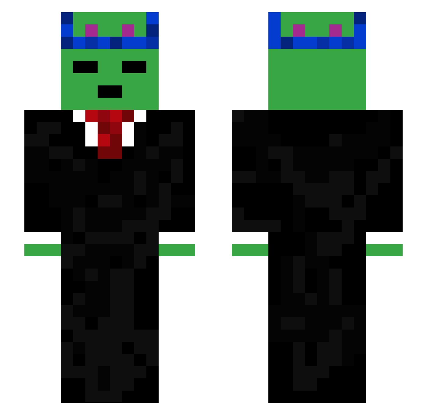 GamerKuky Minecraft skin, front and back view