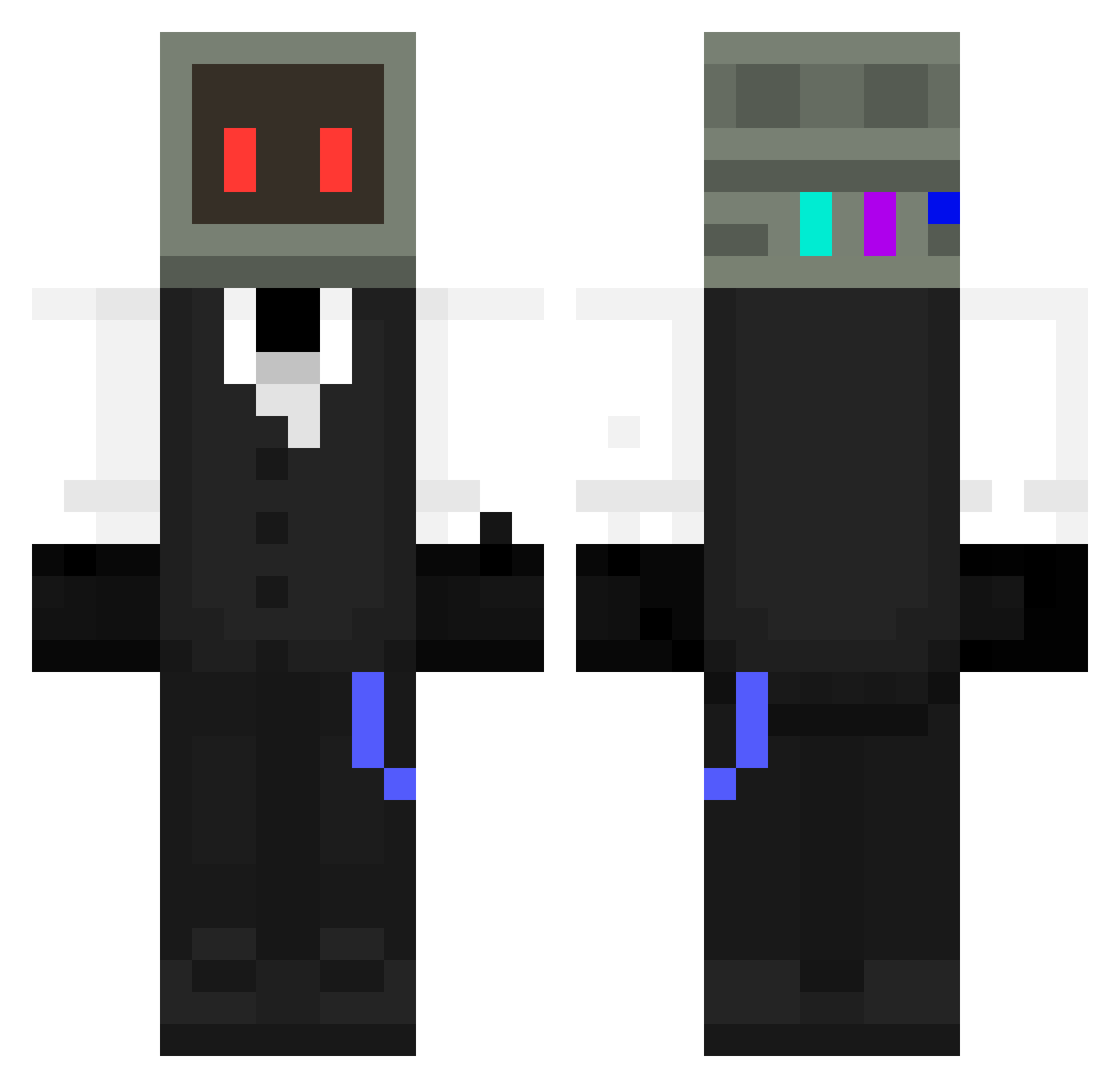 AwesomeSauceFish Minecraft skin, front and back view