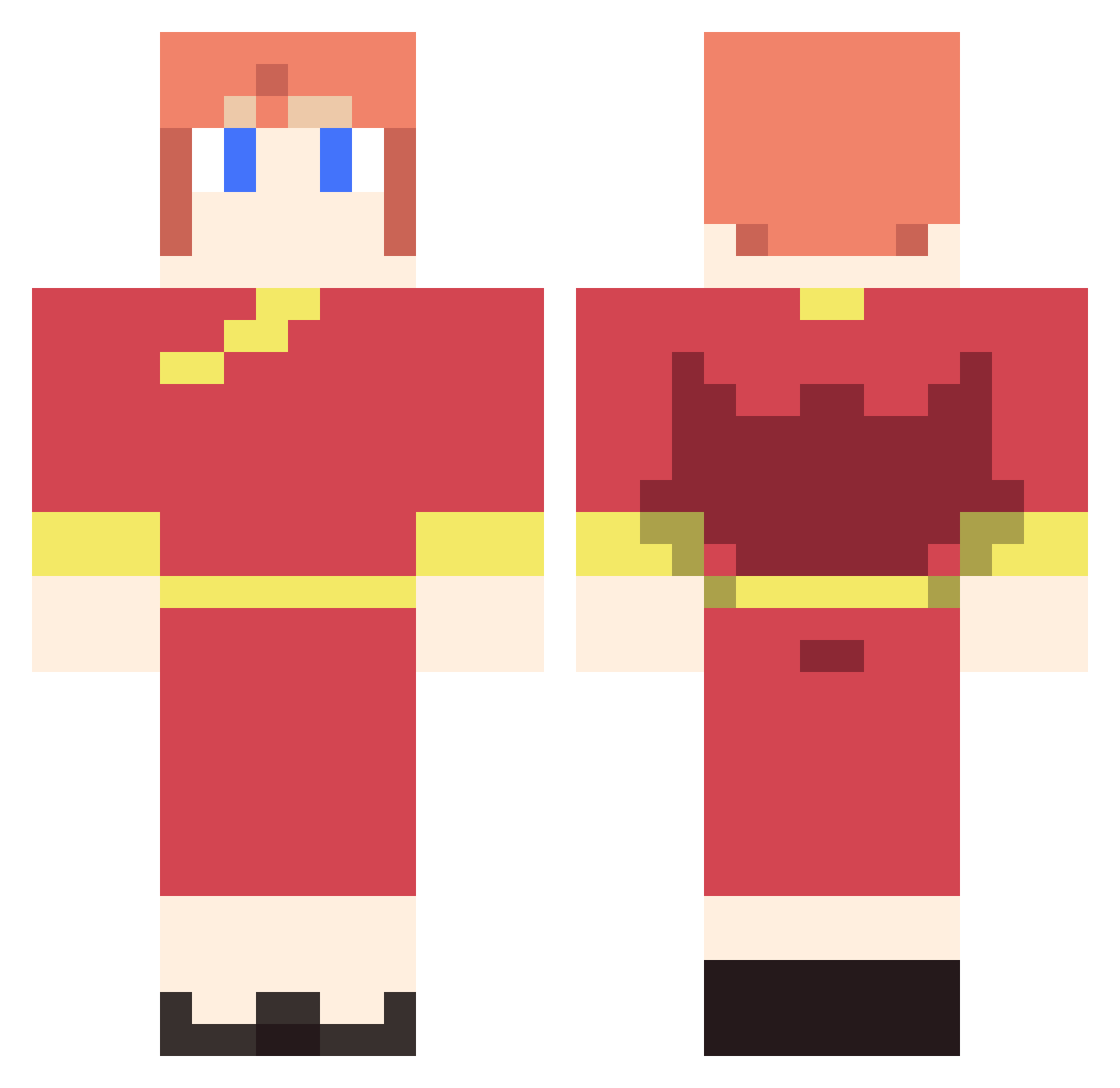 Slae Minecraft skin, front and back view