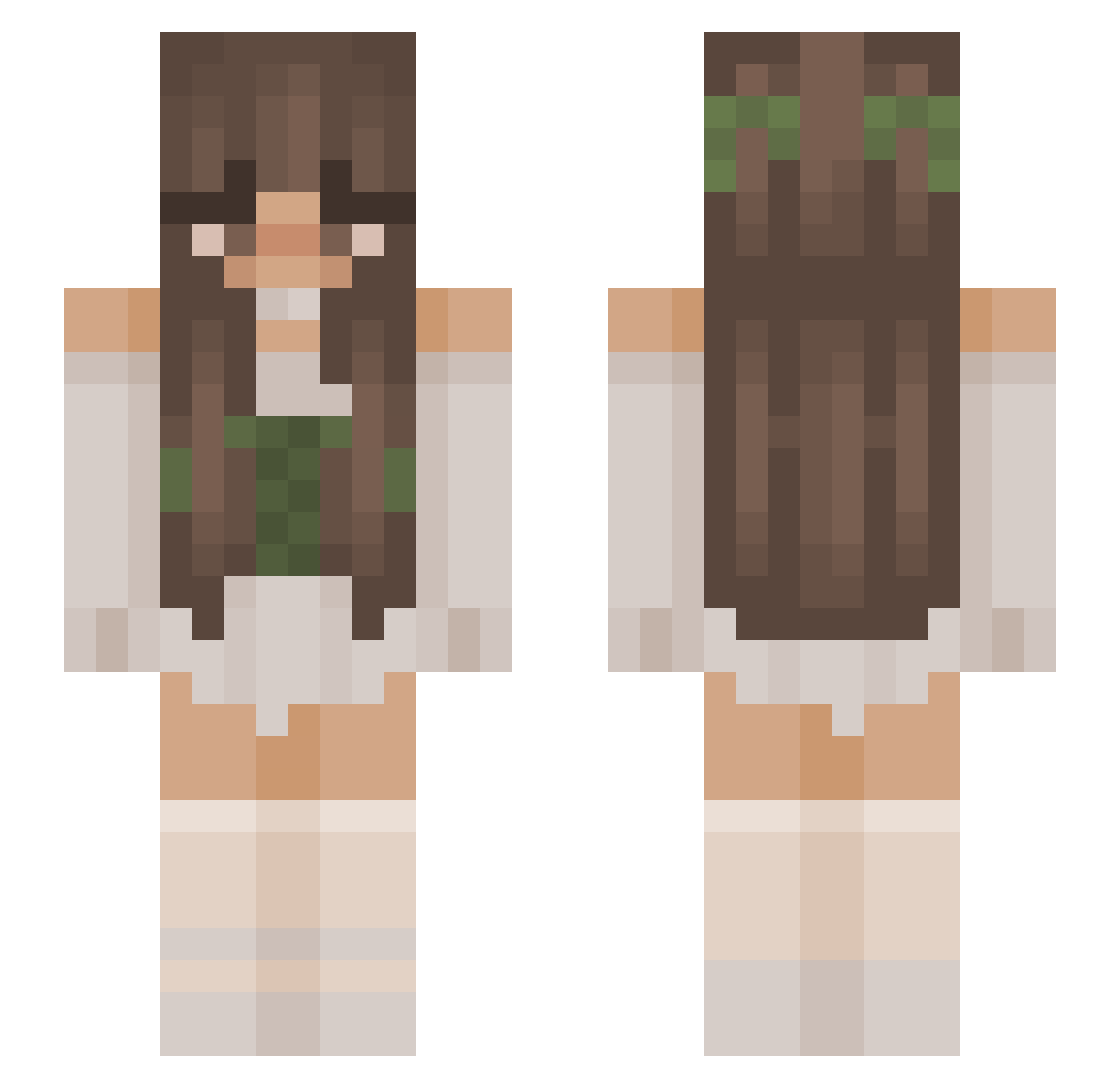 Akuee Minecraft skin, front and back view