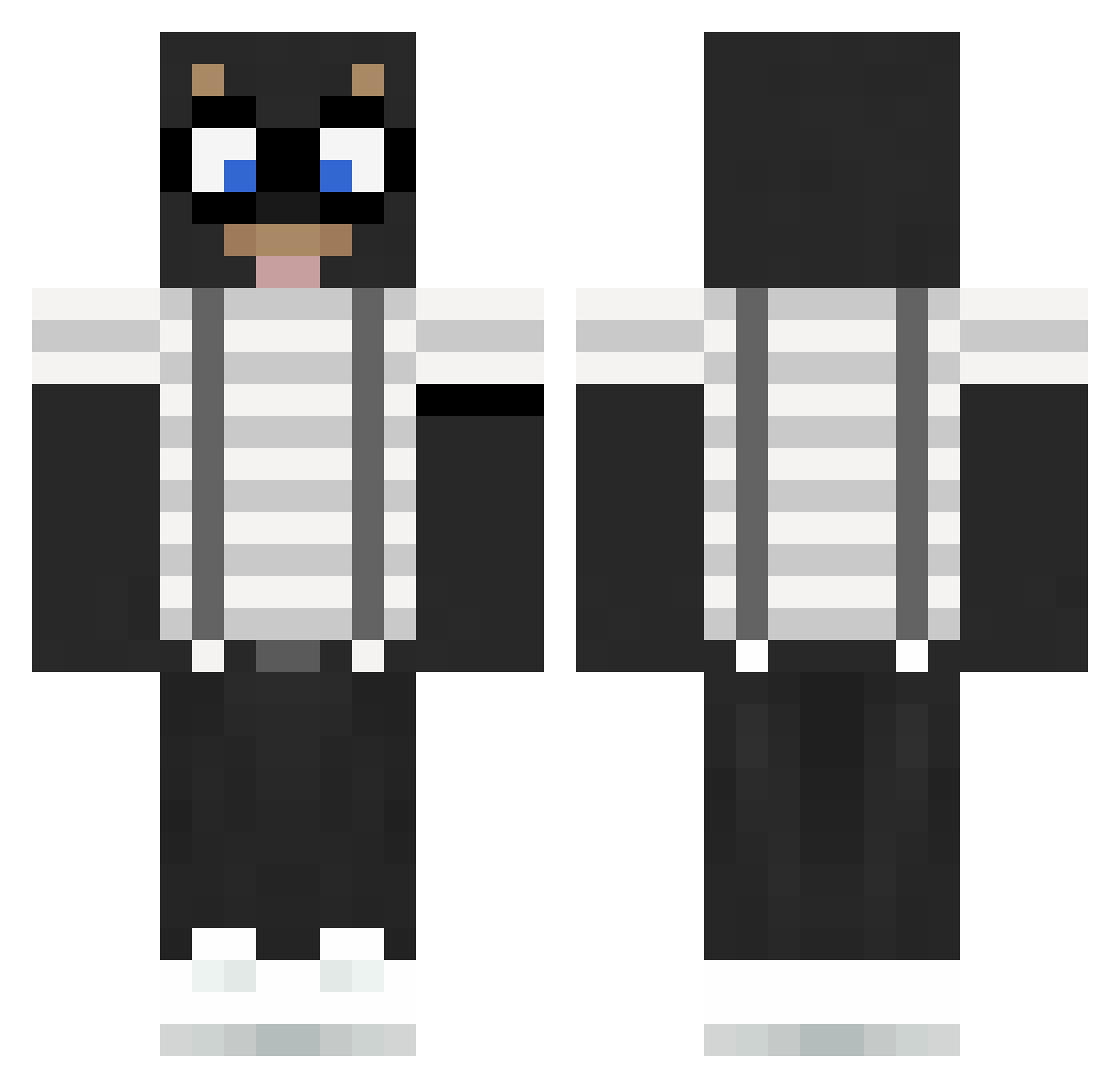 KFCC Minecraft skin, front and back view