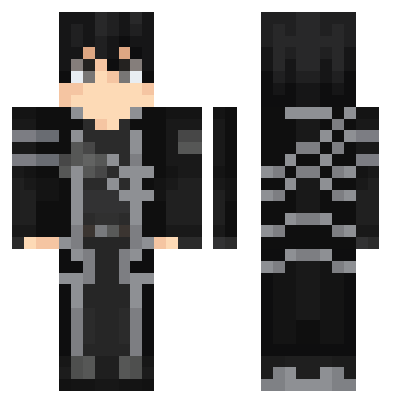 Darksaint99 Minecraft skin, front and back view