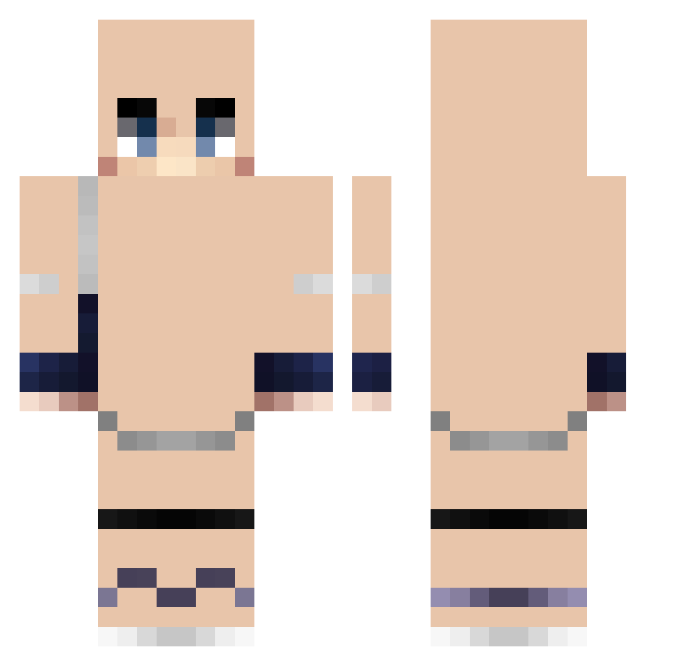 XiNeiGeiQian Minecraft skin, front and back view