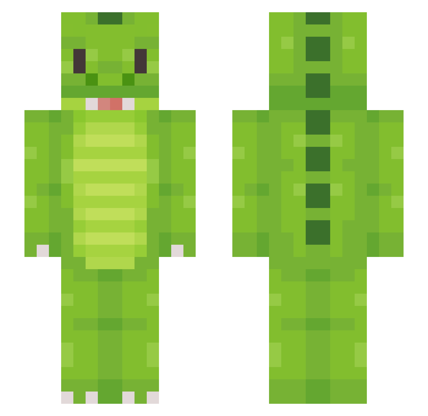 Crocwise Minecraft skin, front and back view