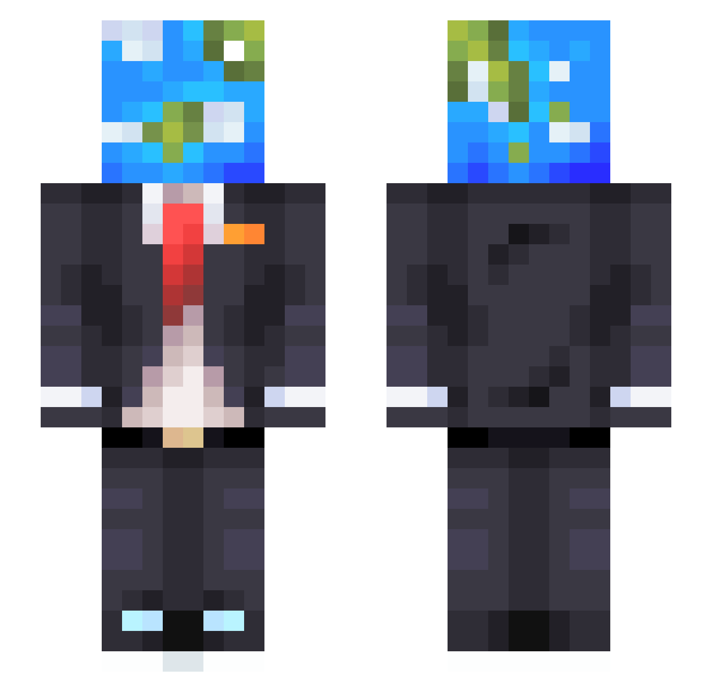 Noava2000 Minecraft skin, front and back view