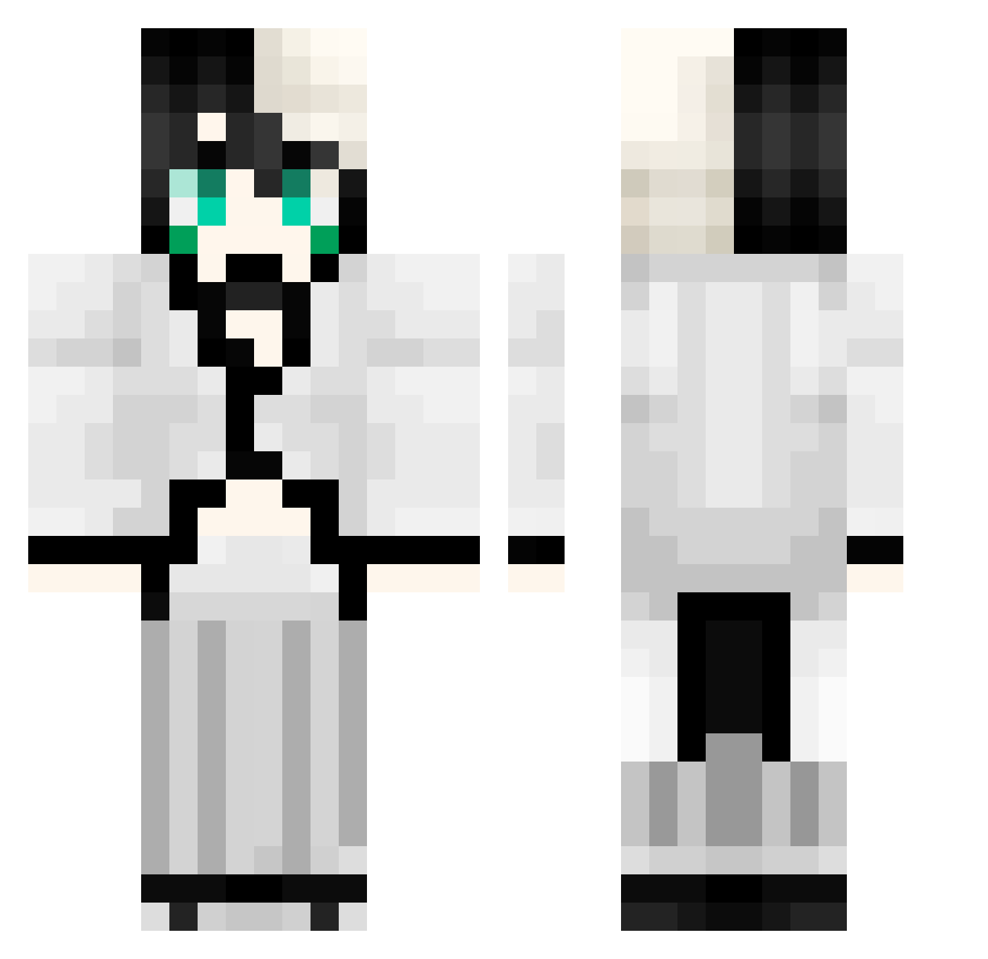 shuuuzei Minecraft skin, front and back view