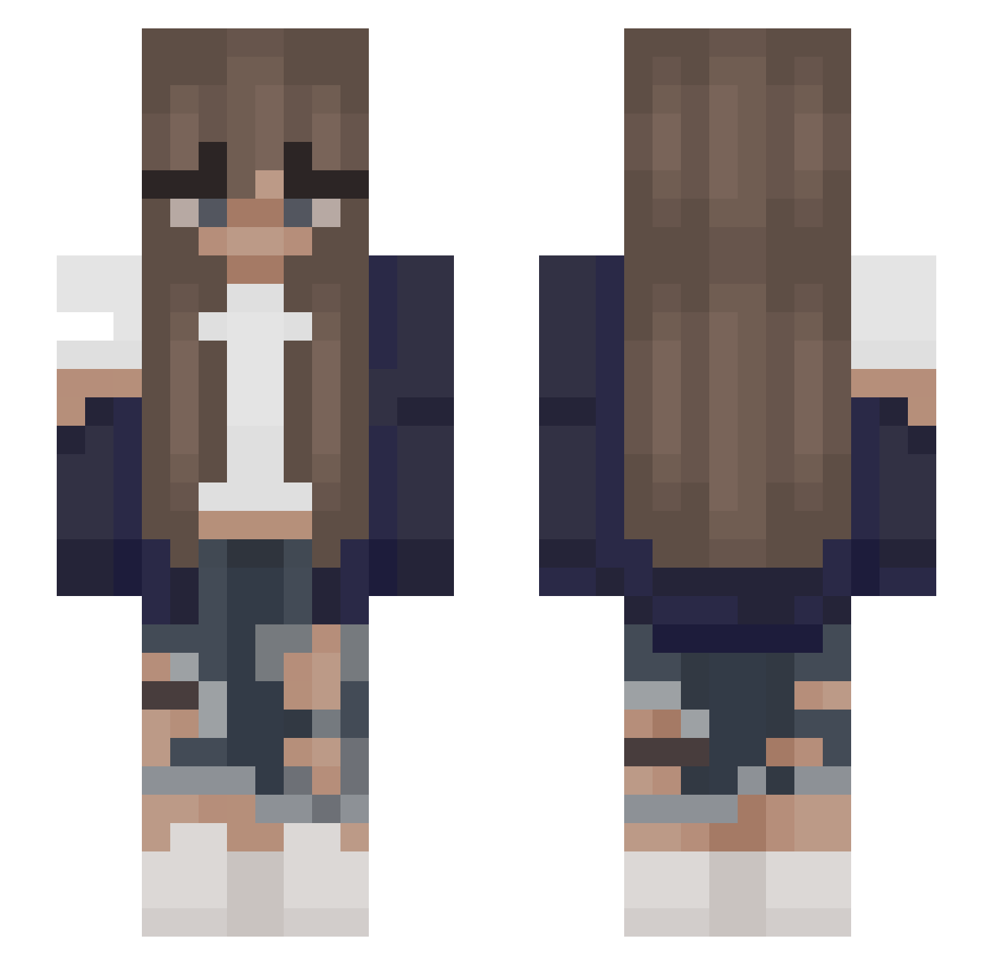 Nightfxllen Minecraft skin, front and back view