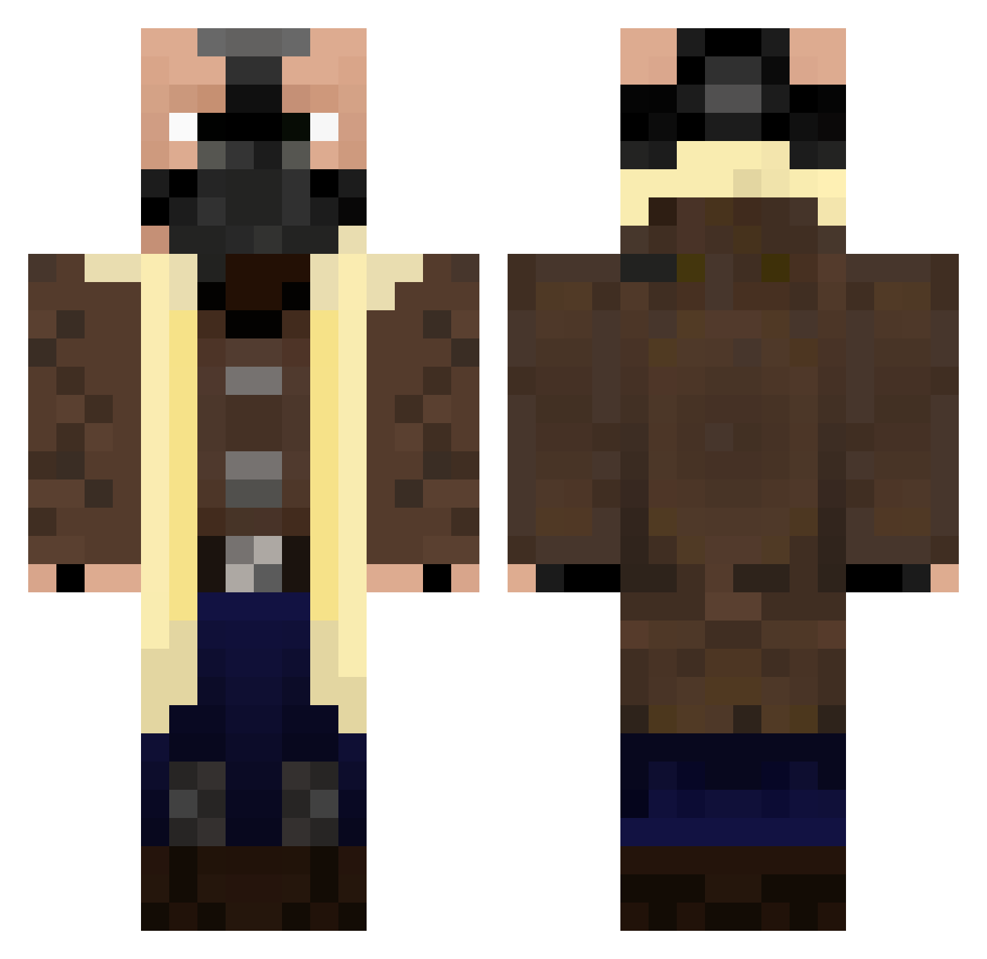 SimpChlebak Minecraft skin, front and back view