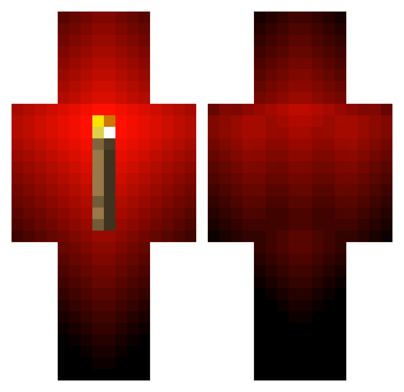 Monotheist Minecraft skin, front and back view