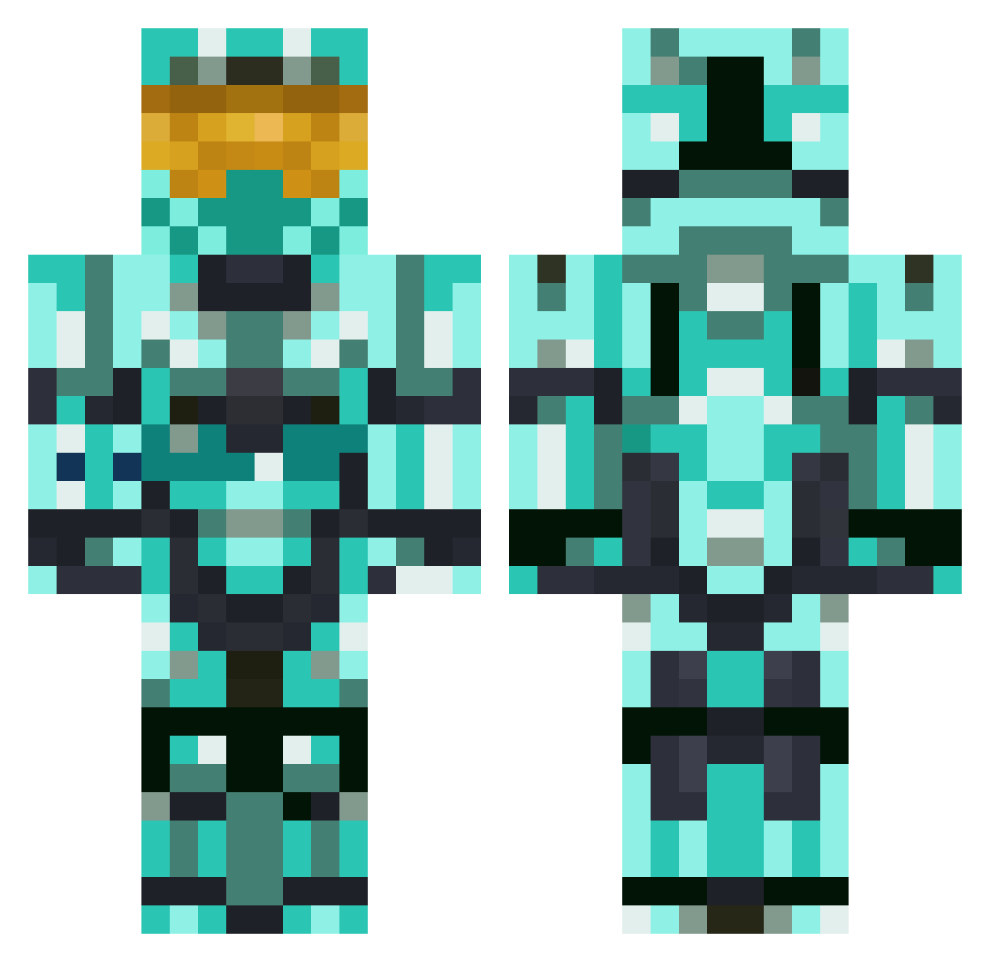 TomNook25 Minecraft skin, front and back view