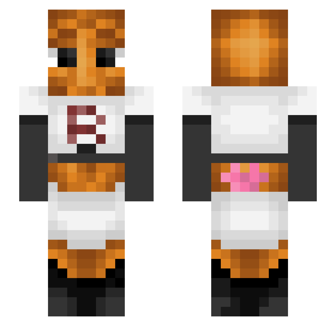 Glambien Minecraft skin, front and back view