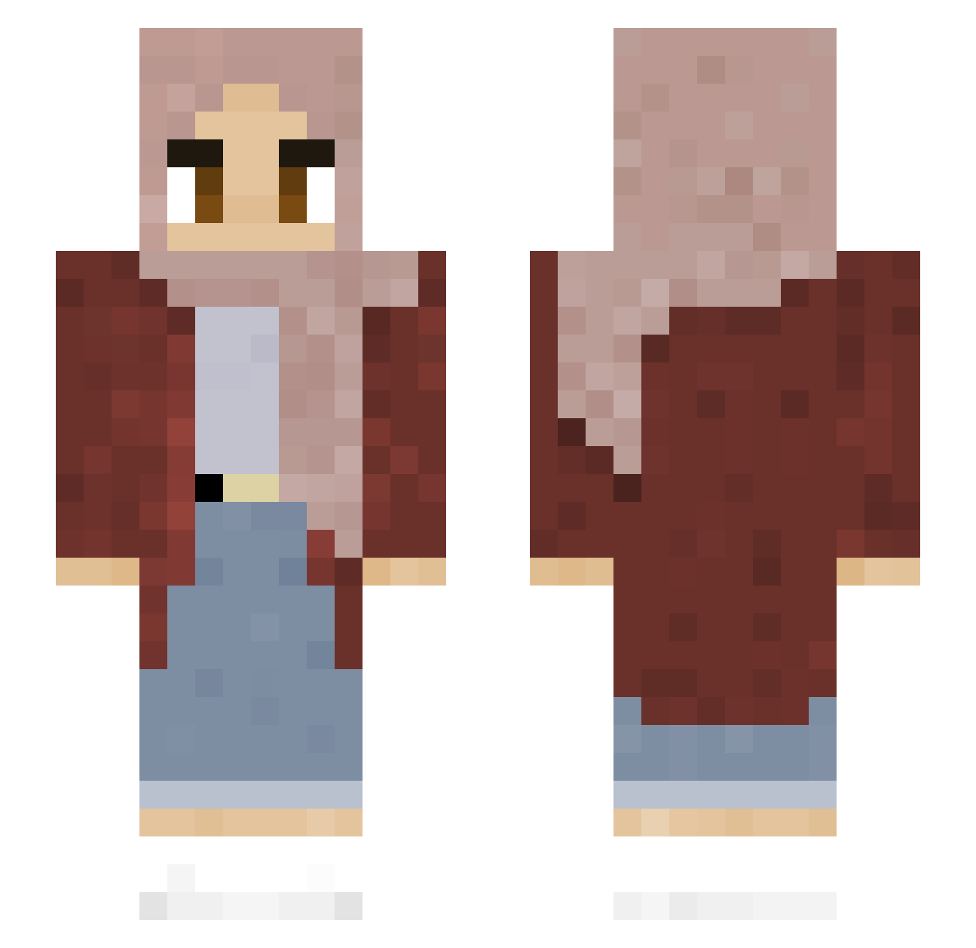 zeemal Minecraft skin, front and back view