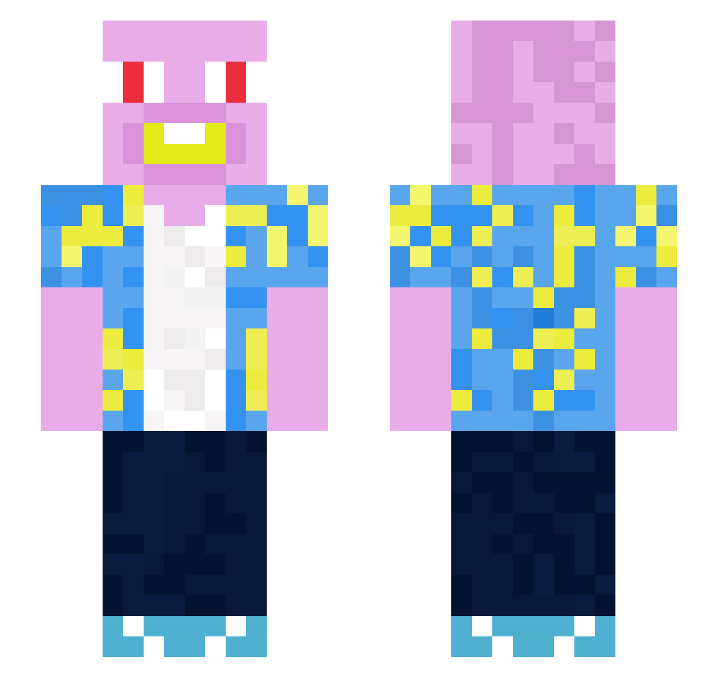 Cubific Minecraft skin, front and back view