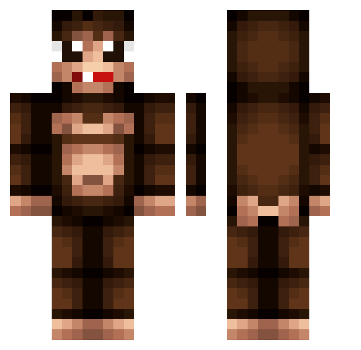 BigPotatoAi Minecraft skin, front and back view